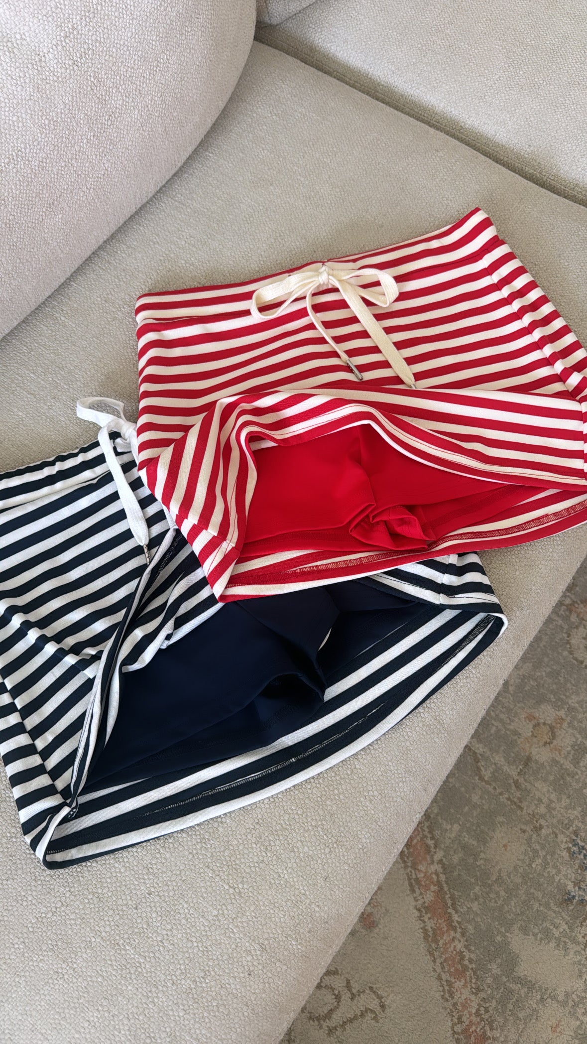 Striped Skort Set / Red