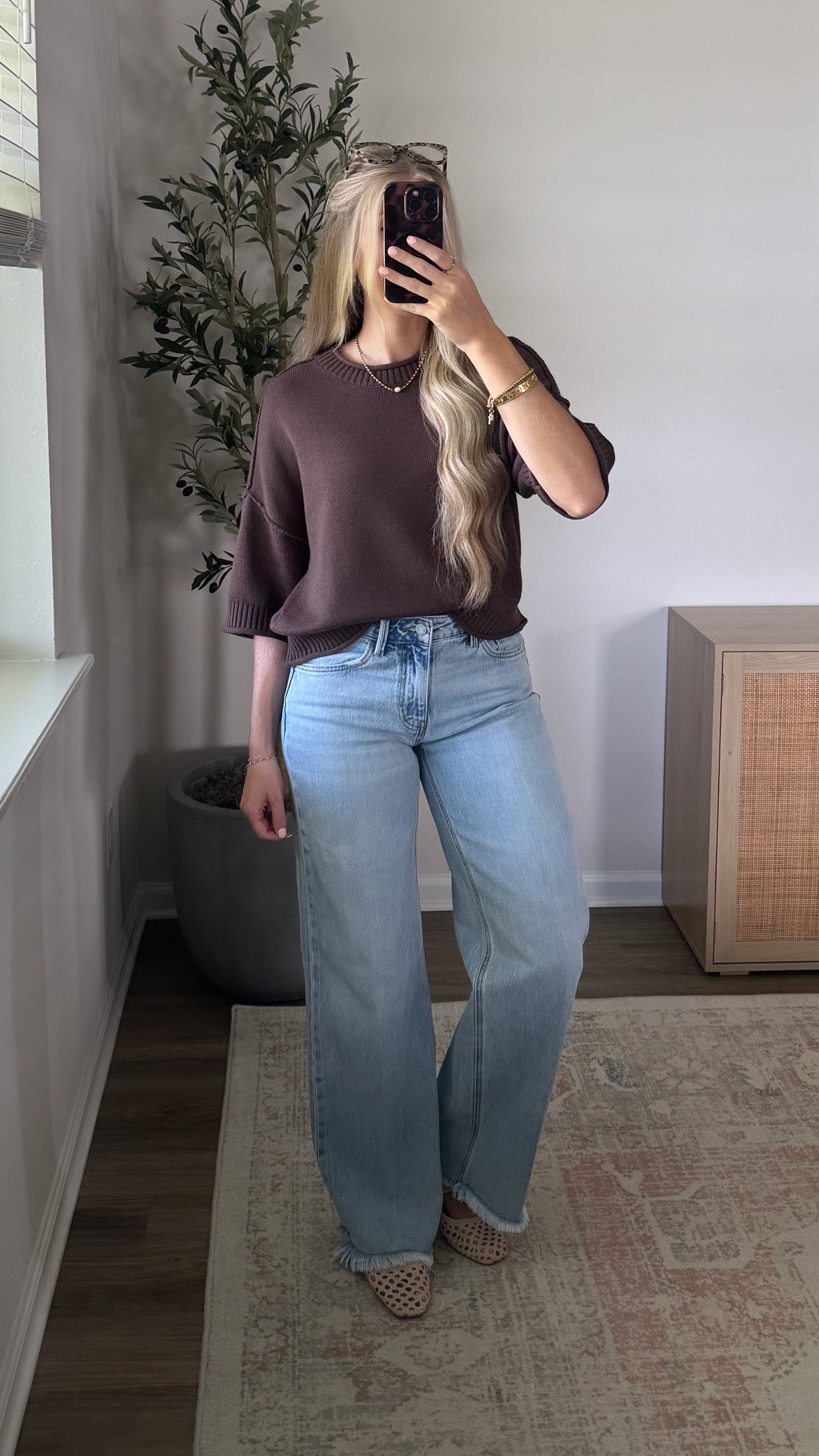 Autumn Short Sleeve Knit / Dark Brown