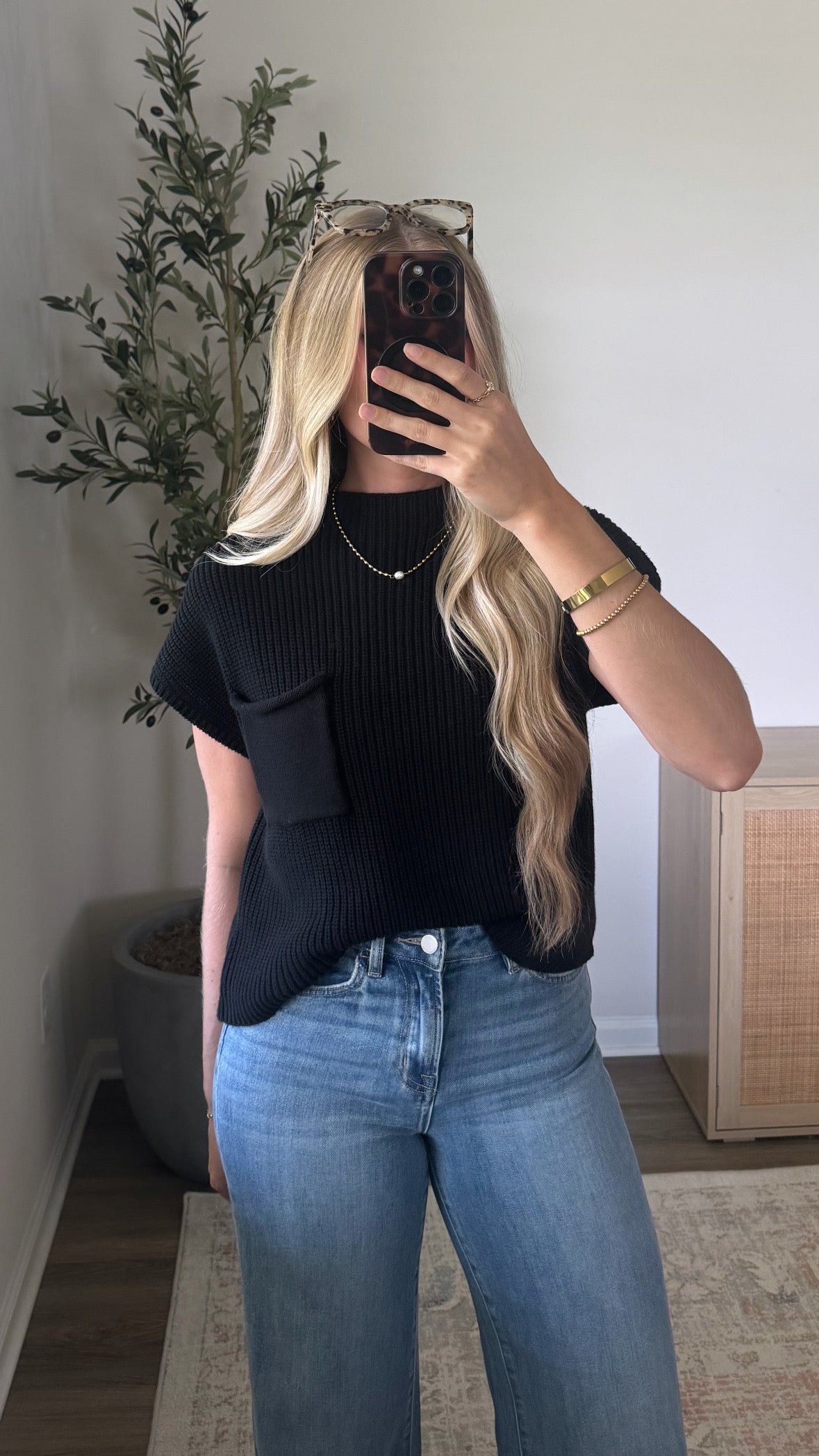 Kristen Mock Neck Sweater / Black