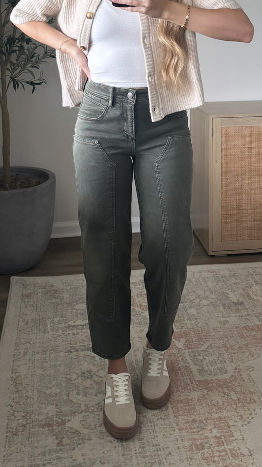 Nova Barrel Denim / Dark Green