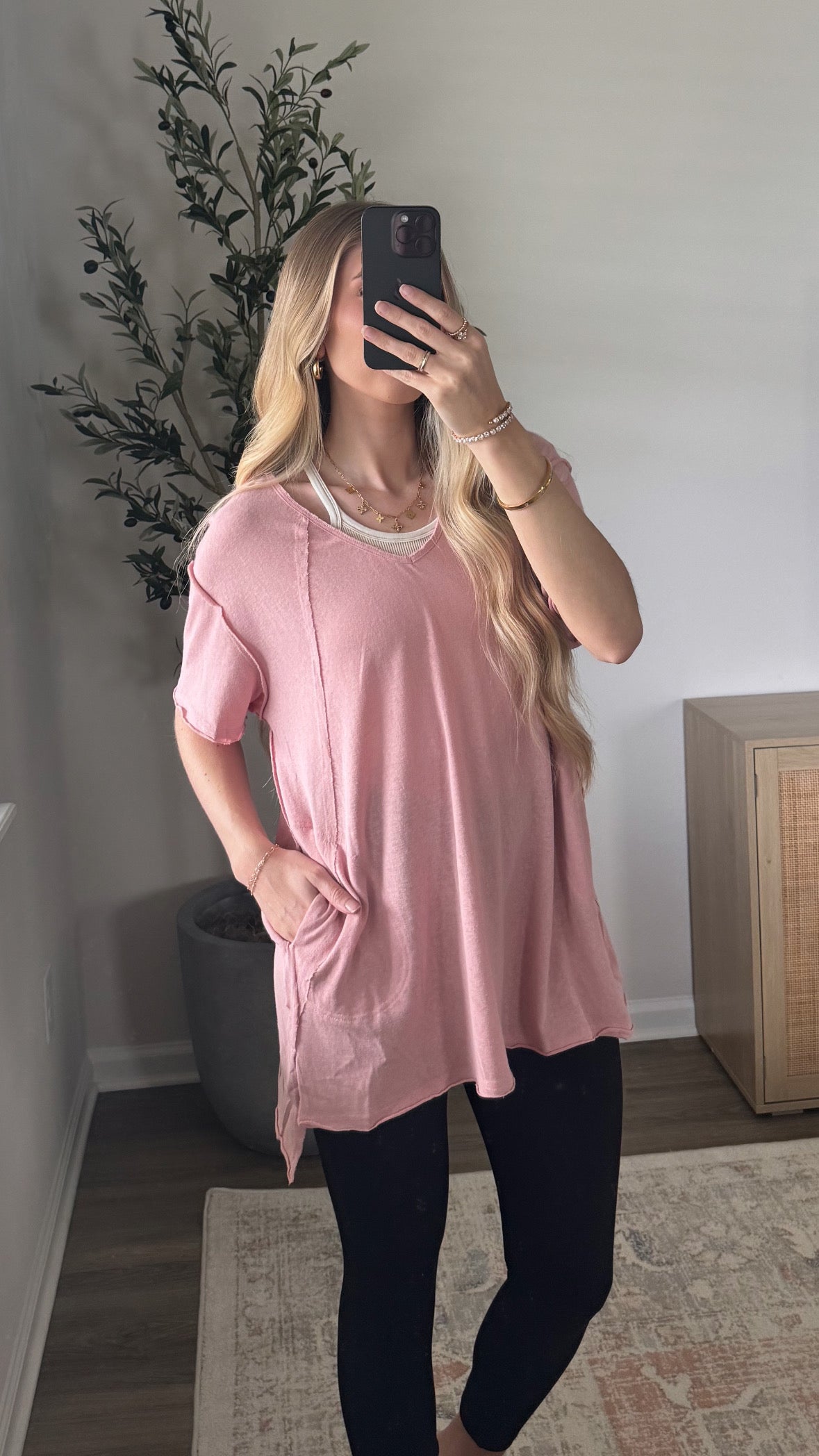 Oversized Tunic Tee / Blush
