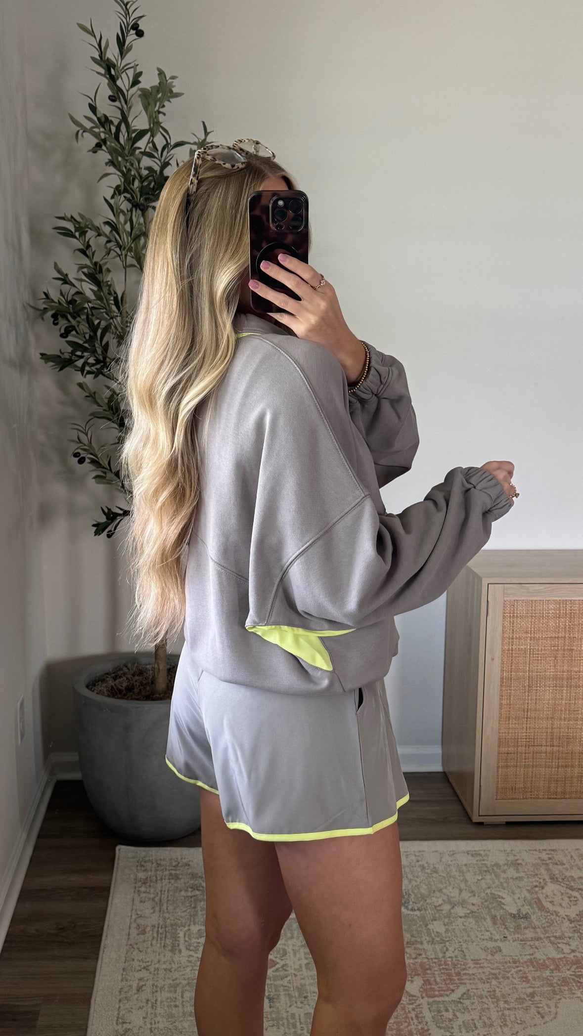 Henley Active Set / Grey + Lime