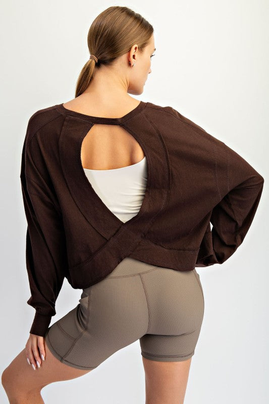 Open Back Long Sleeve / Espresso