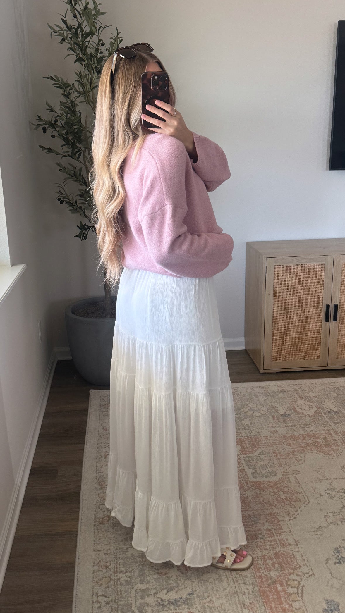 Tiered Maxi Skirt / White