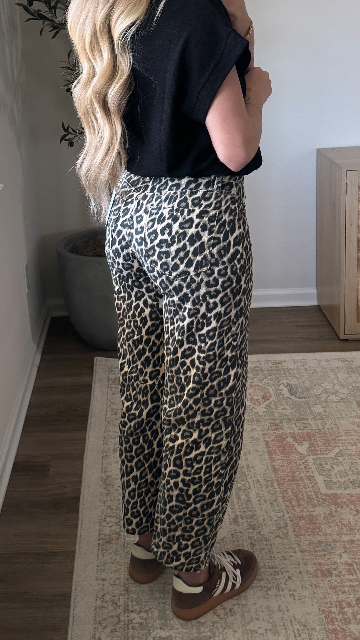 Leopard Barrel Jeans