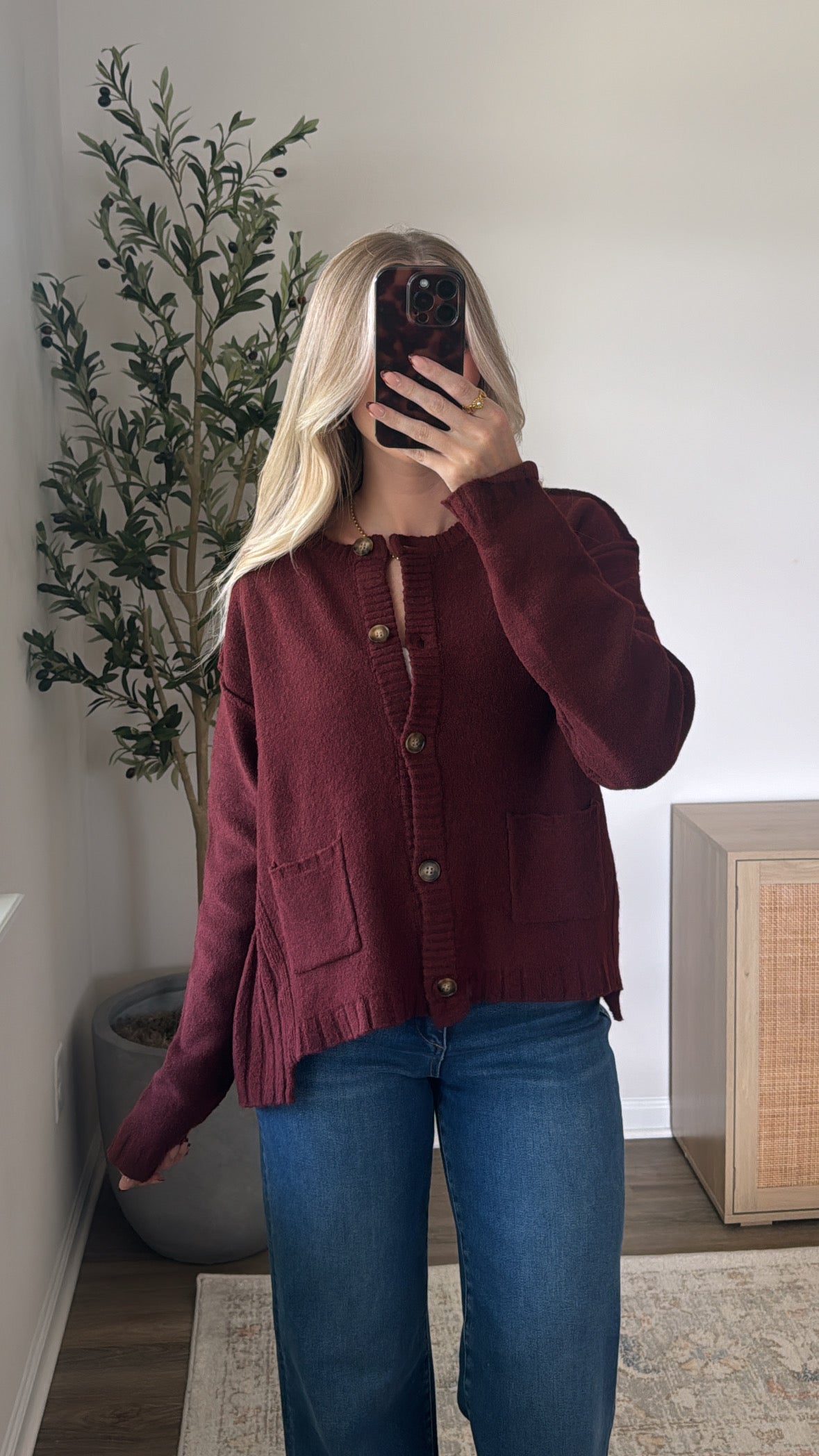 Sophia Cardigan / Wine Red