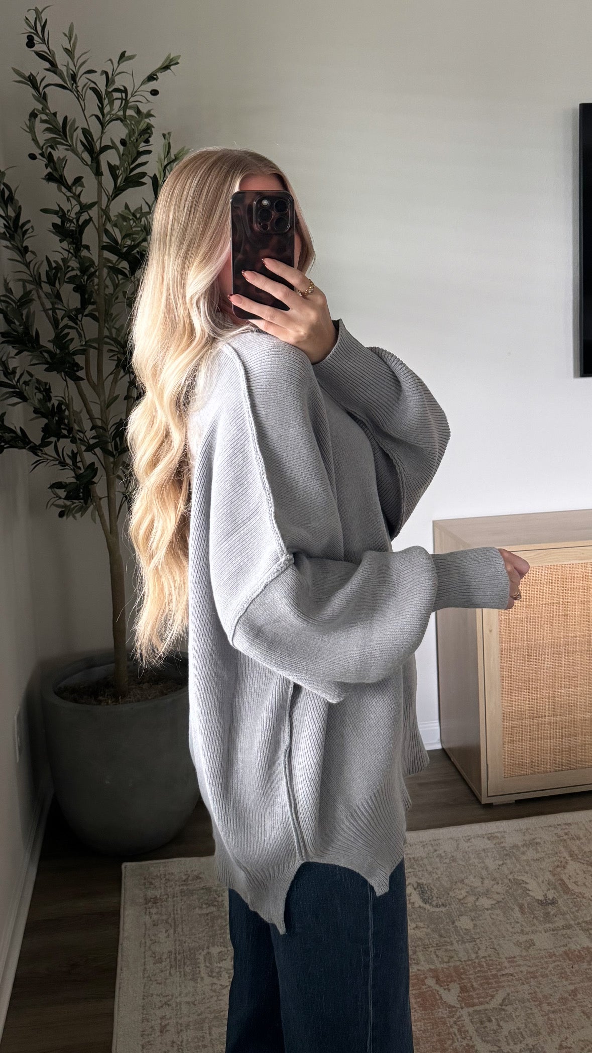 Oversized Essential Knit / Heather Grey