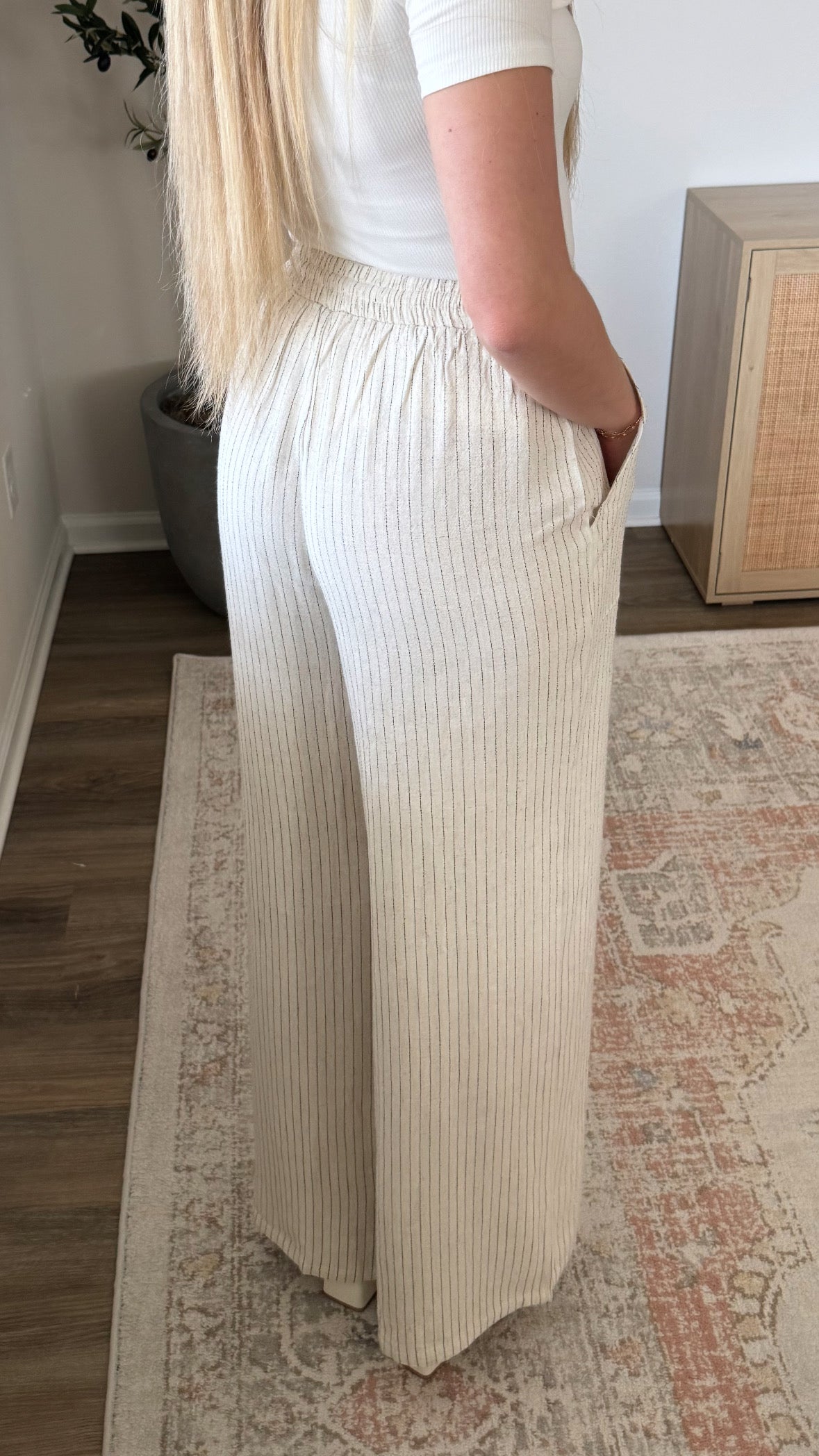 Pinstripe Linen Pants