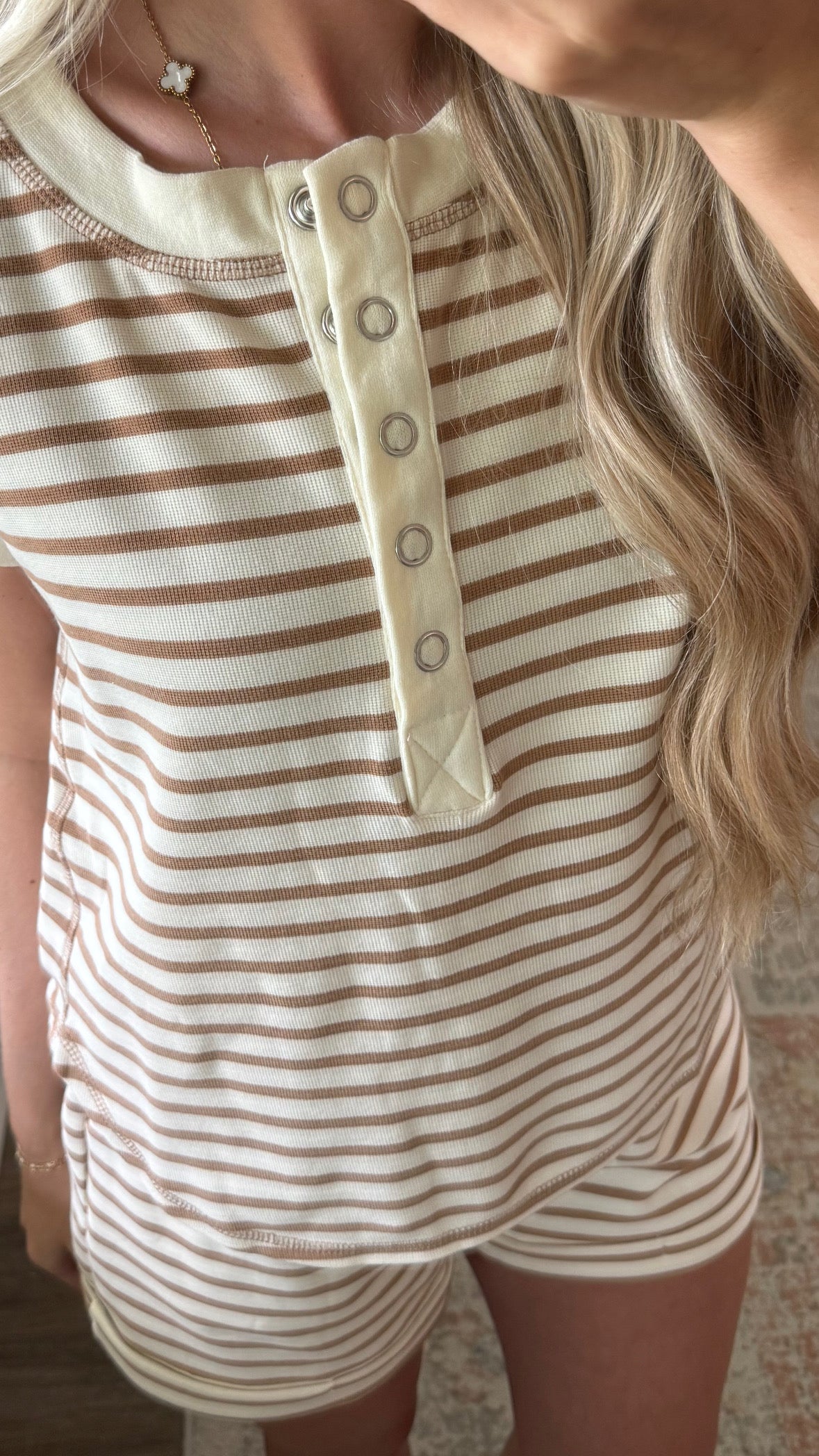 Julia Striped Shorts Set / Sand