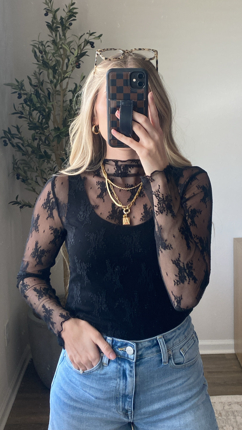 Black Lace Top