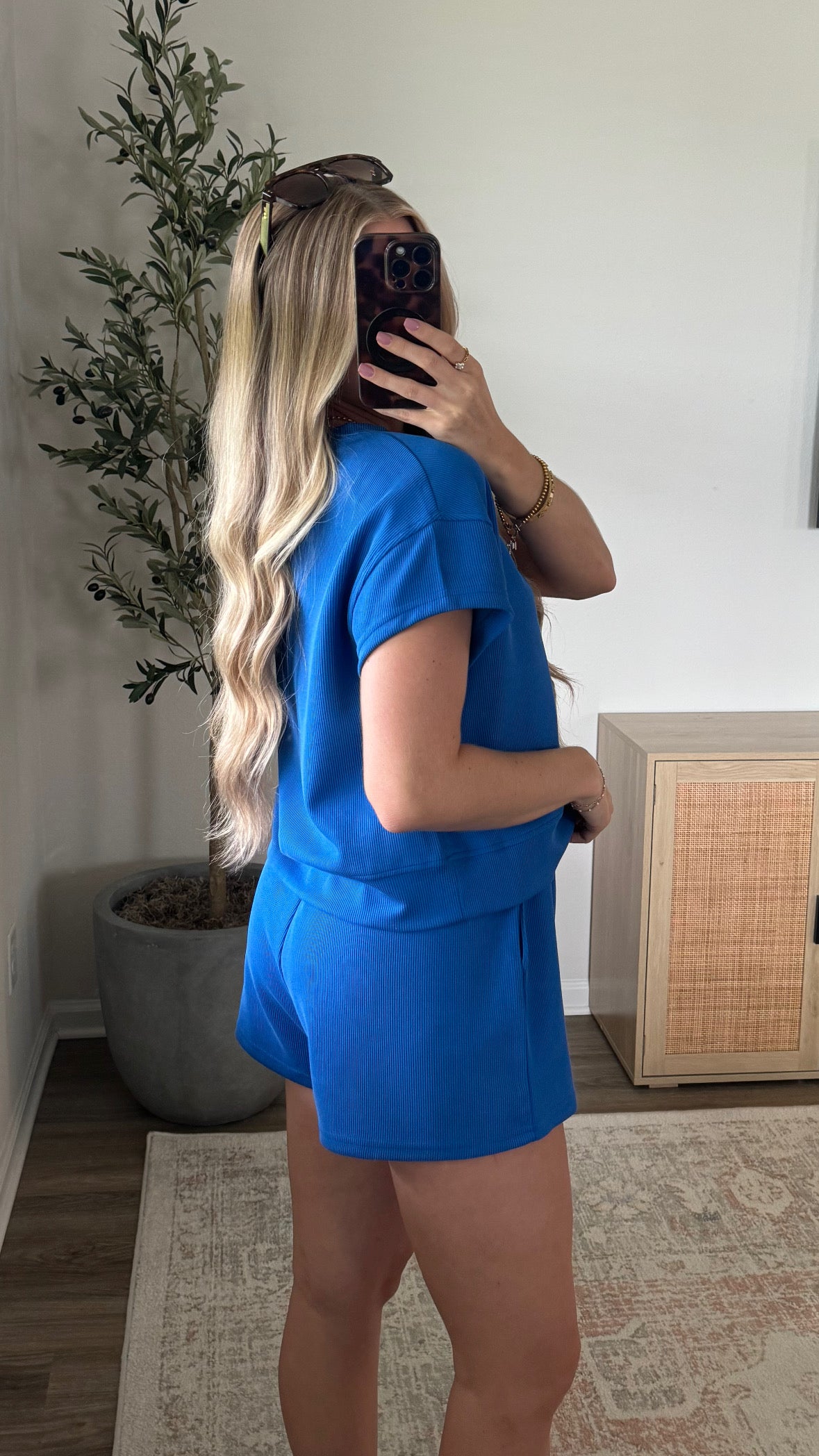 Ribbed Shorts Set / Cobalt Blue