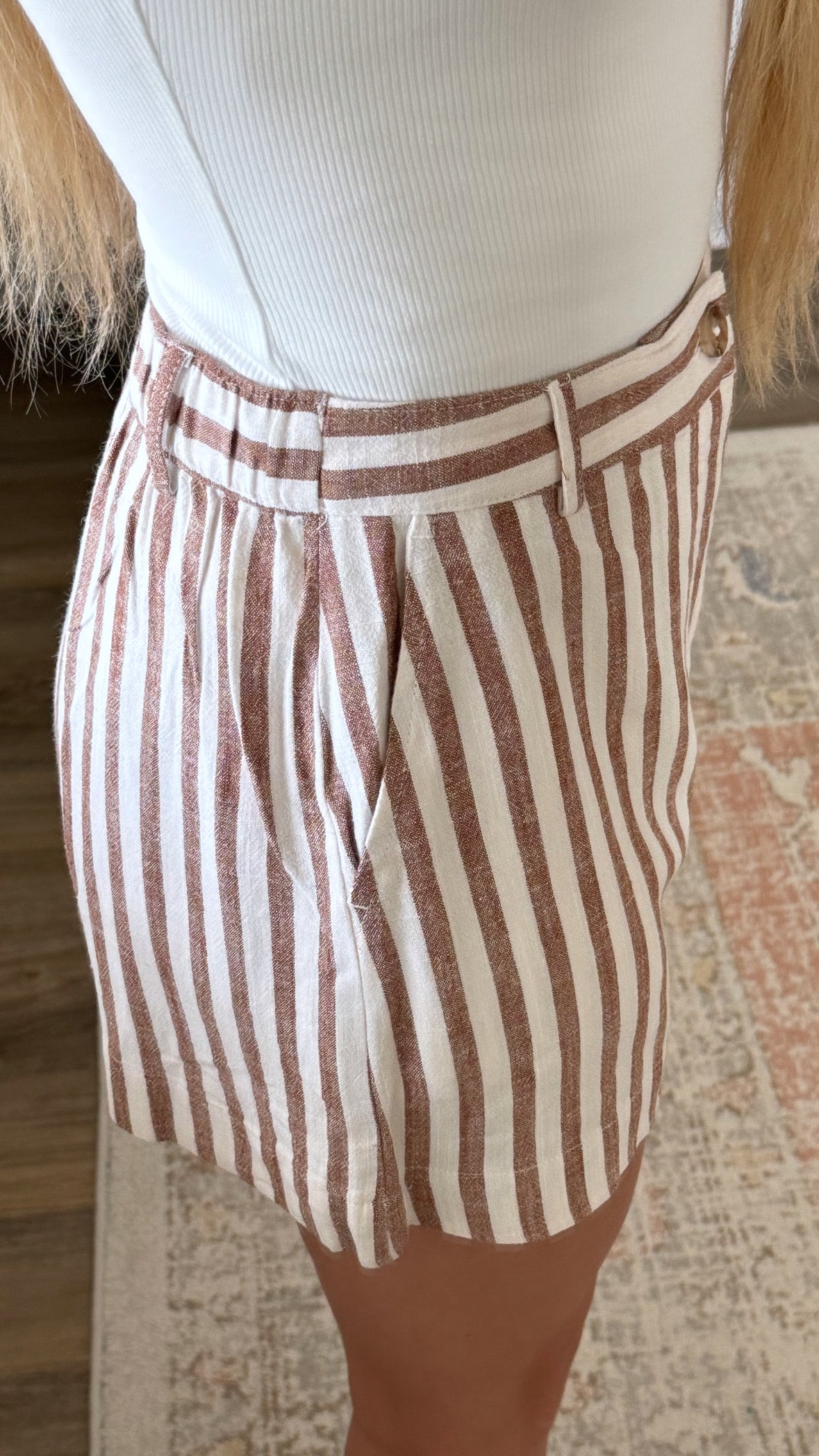 Cabana Striped Shorts / Brown