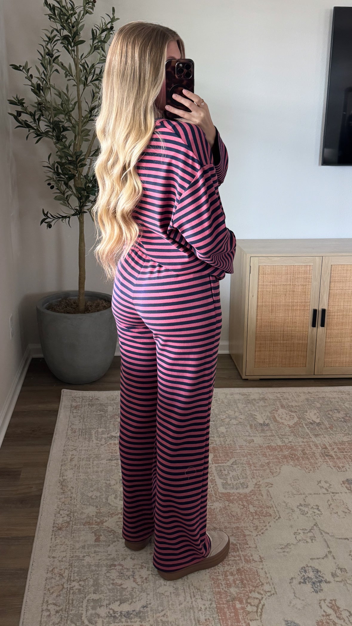 East Coast Striped Set / Pink + Navy