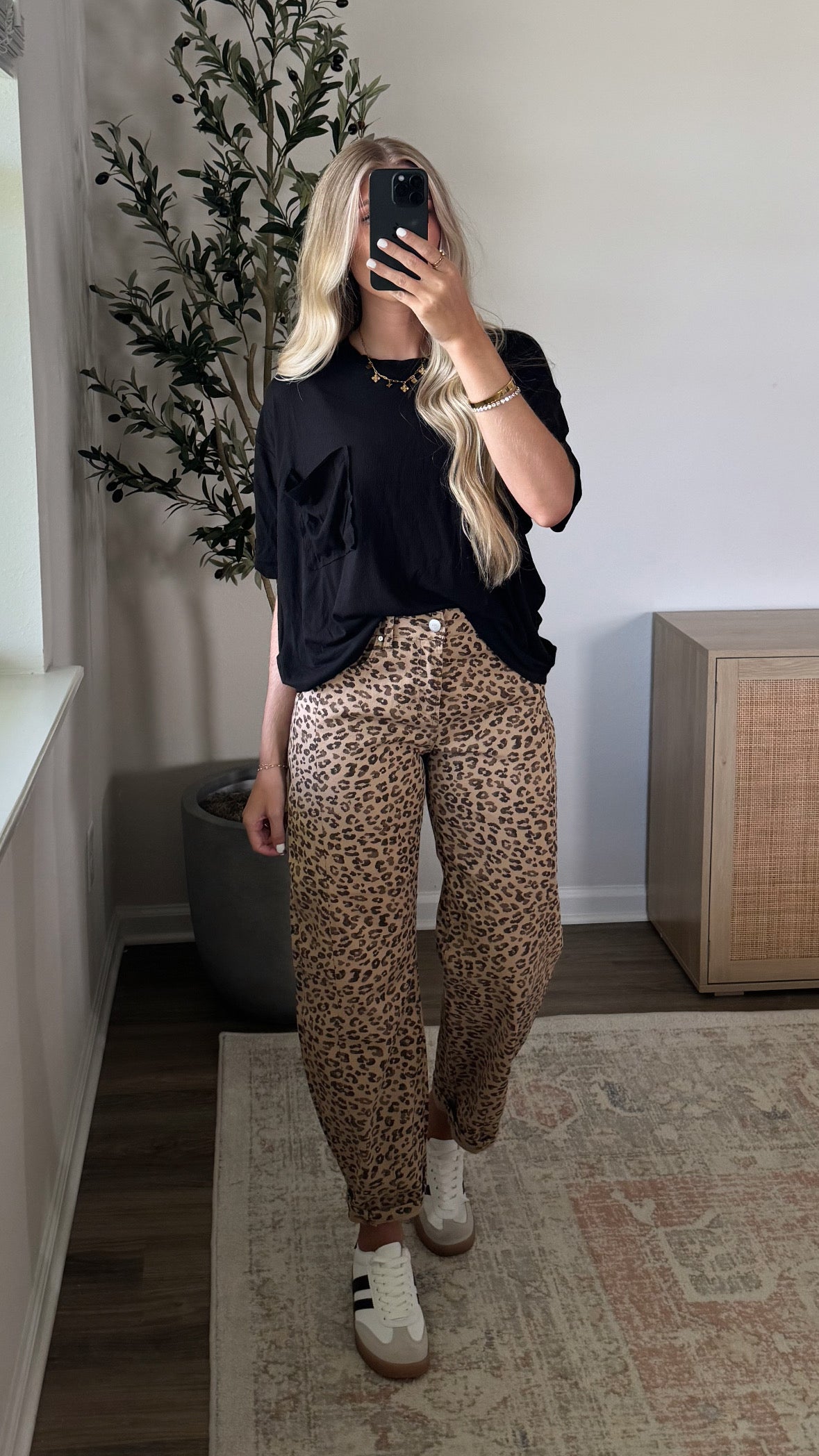 Leopard Barrel Jeans