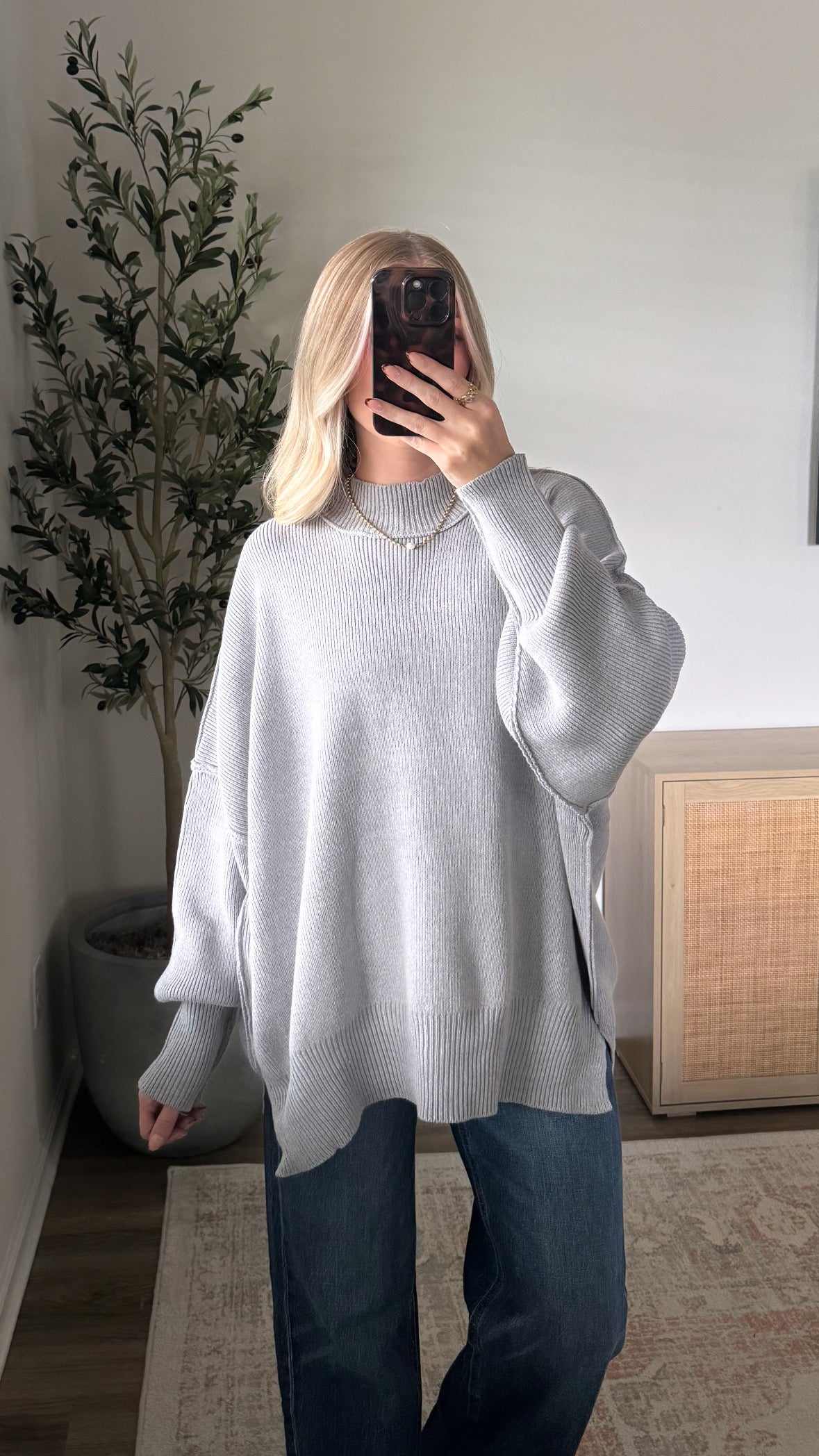 Oversized Essential Knit / Heather Grey