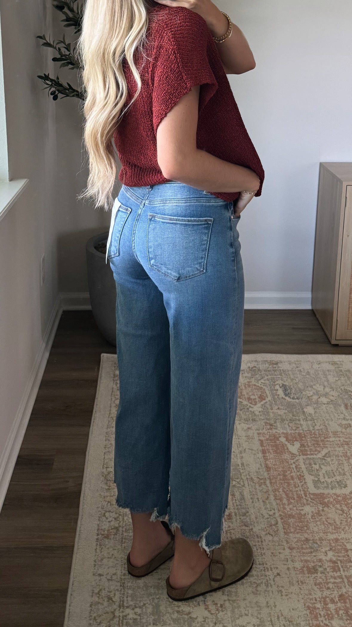 Cropped Wide Leg Denim / Medium Wash