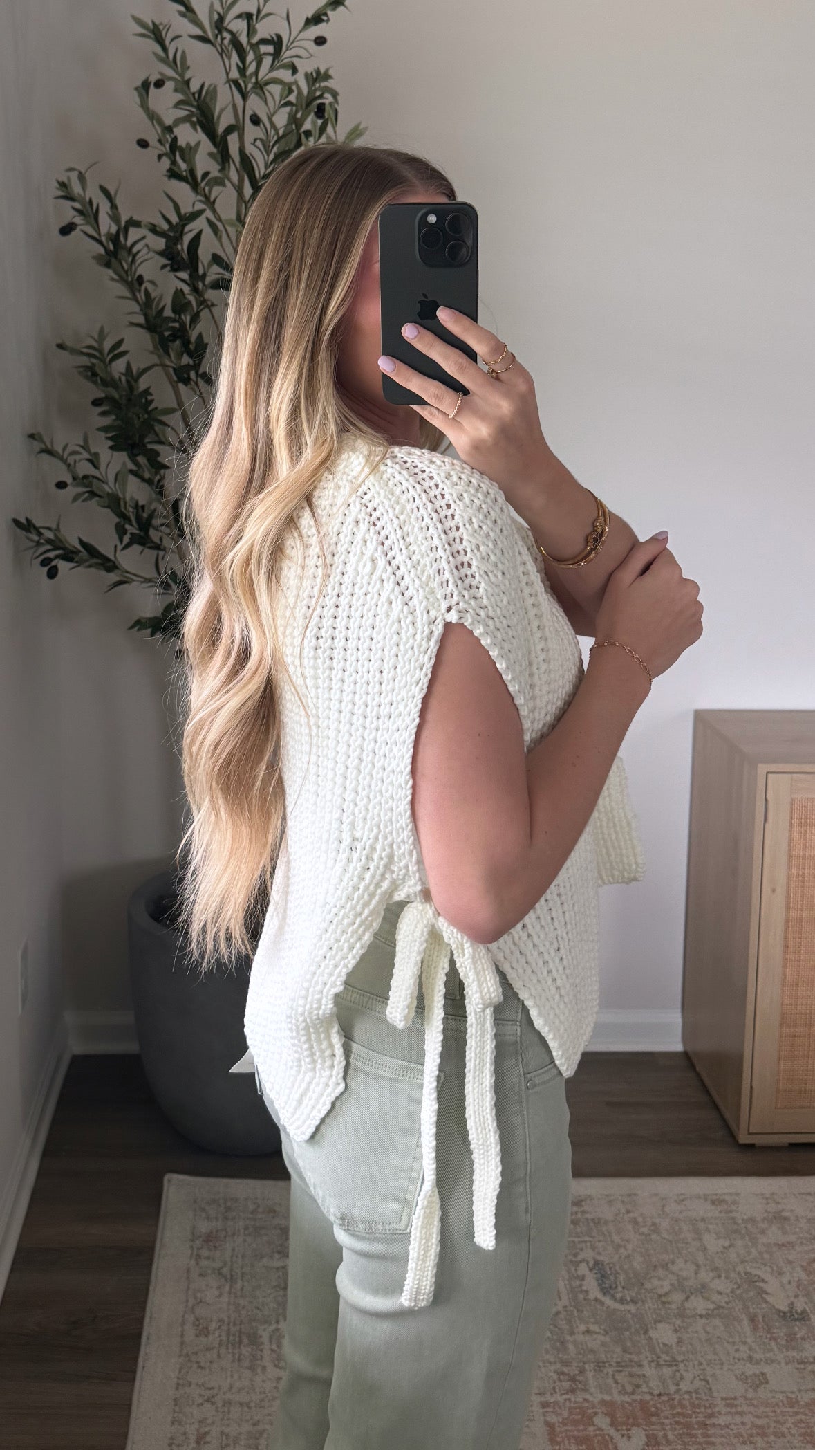 Ella Side Tie Sweater / Ivory
