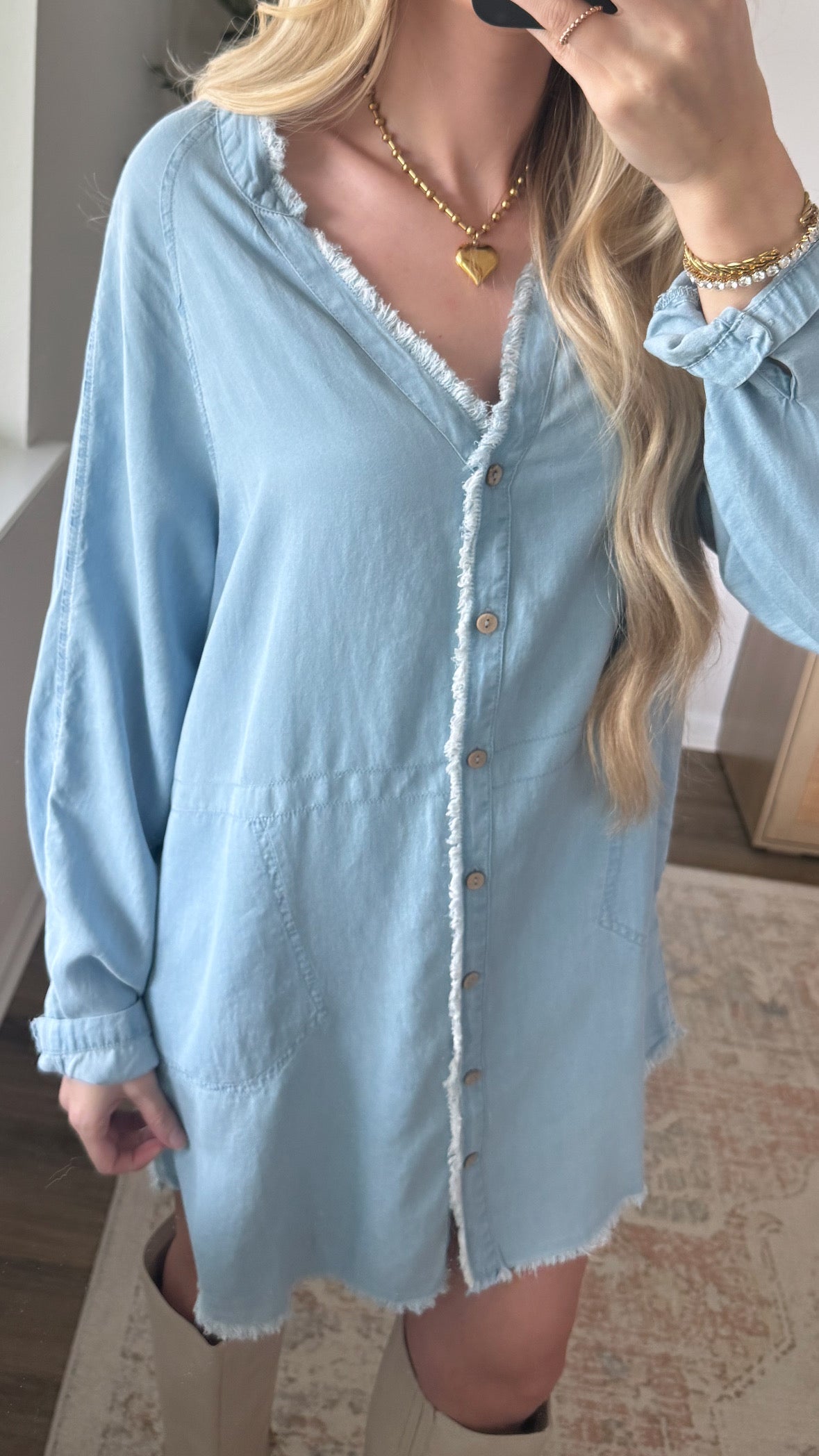 Chambray Button Down Dress