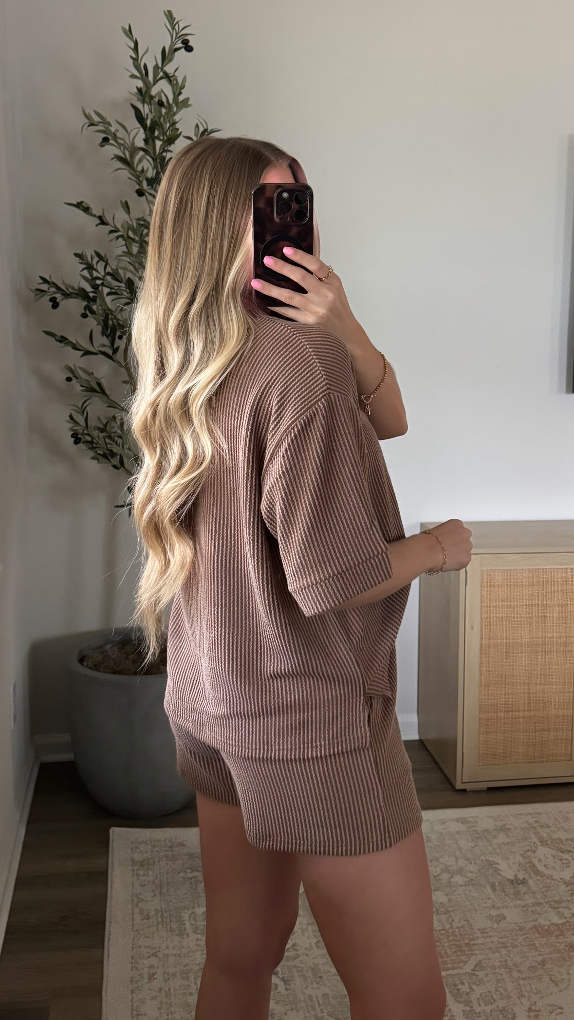 Ribbed Lounge Set / Brown