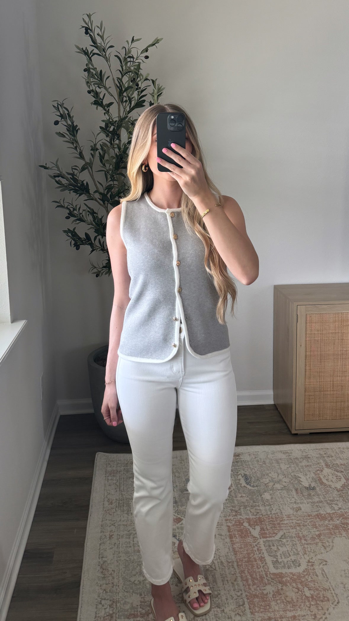 Chloe Knit Sweater Vest / Grey
