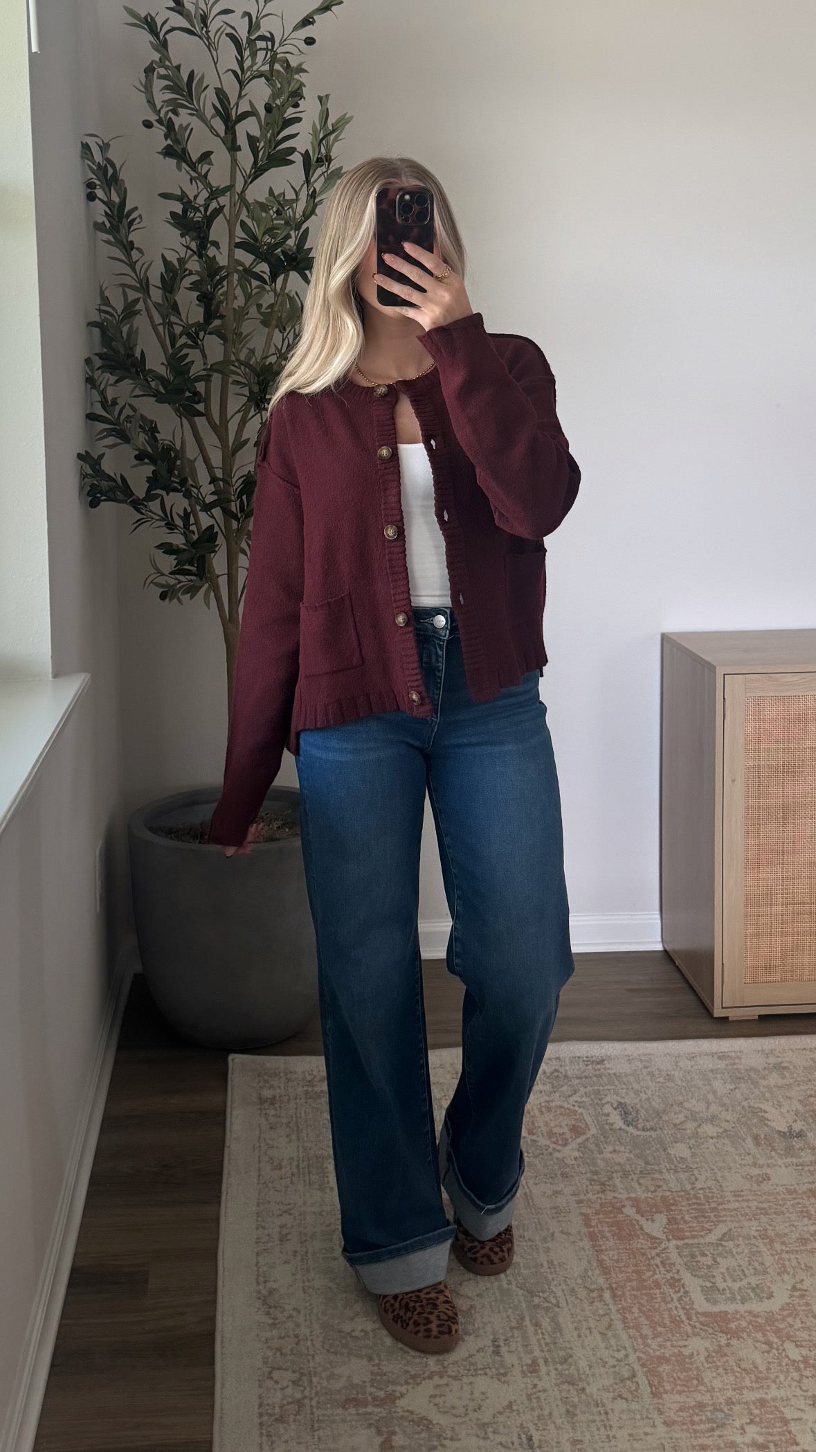 Sophia Cardigan / Wine Red