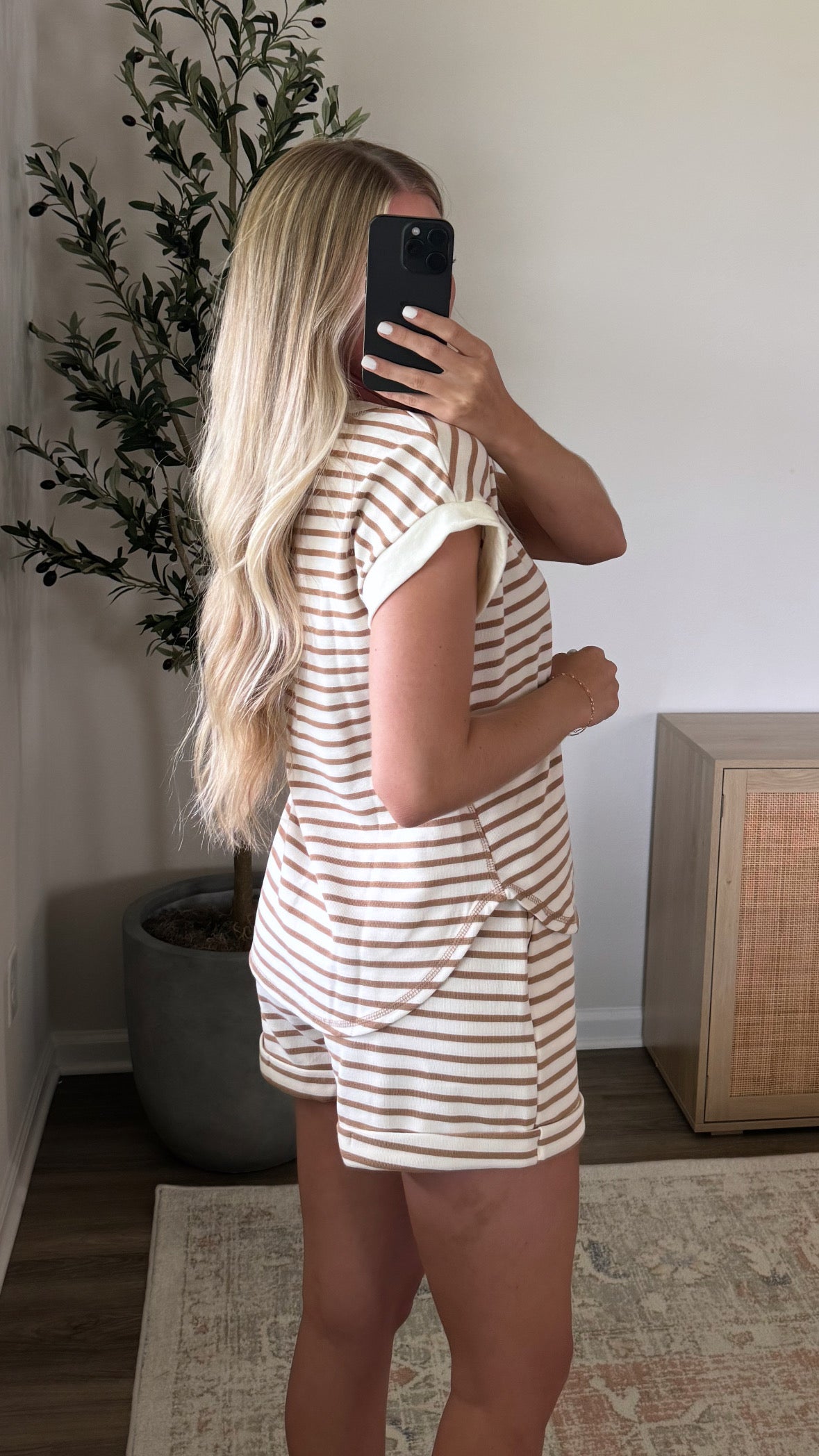 Julia Striped Shorts Set / Sand