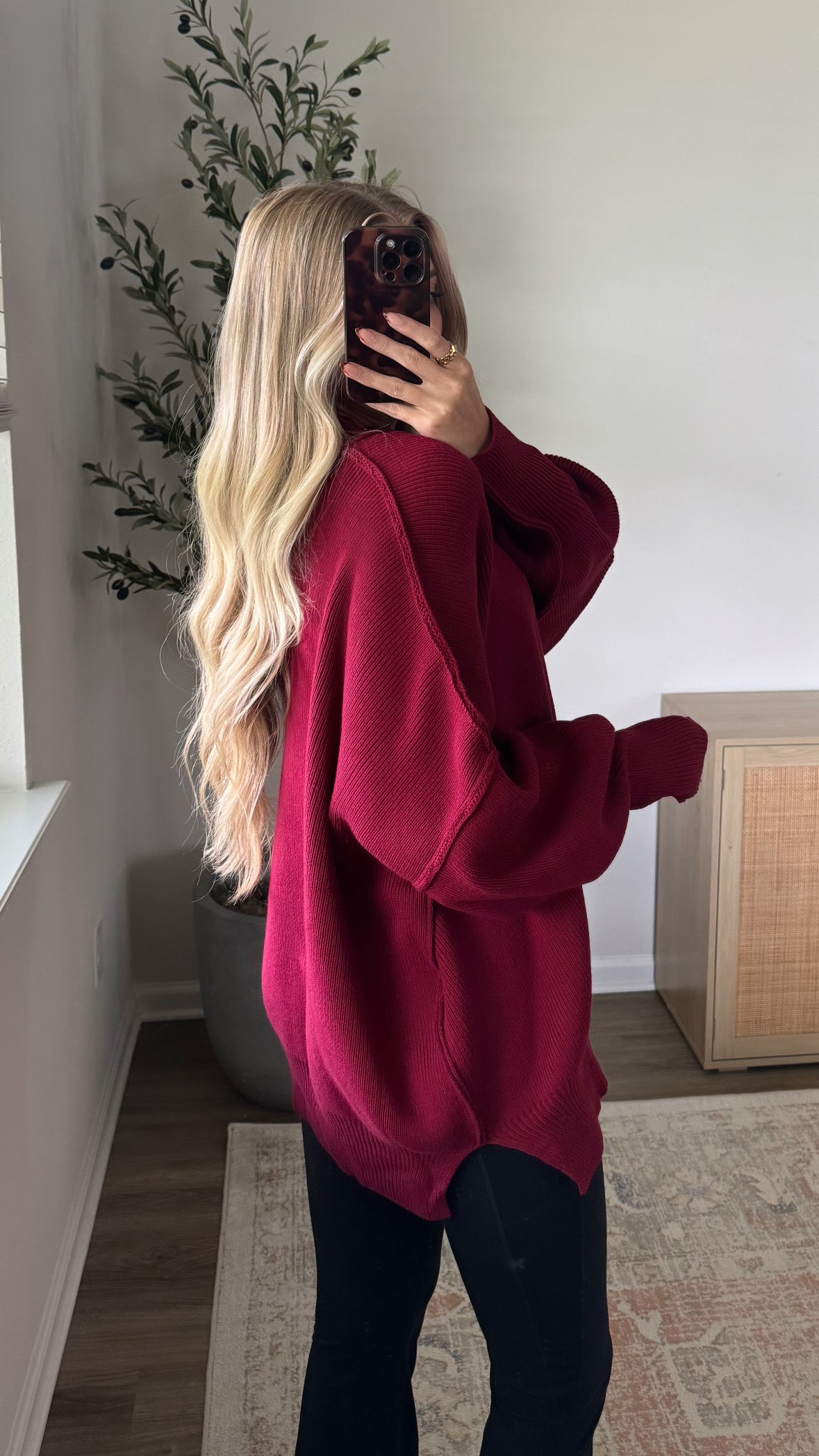 Oversized Essential Knit / Cabernet