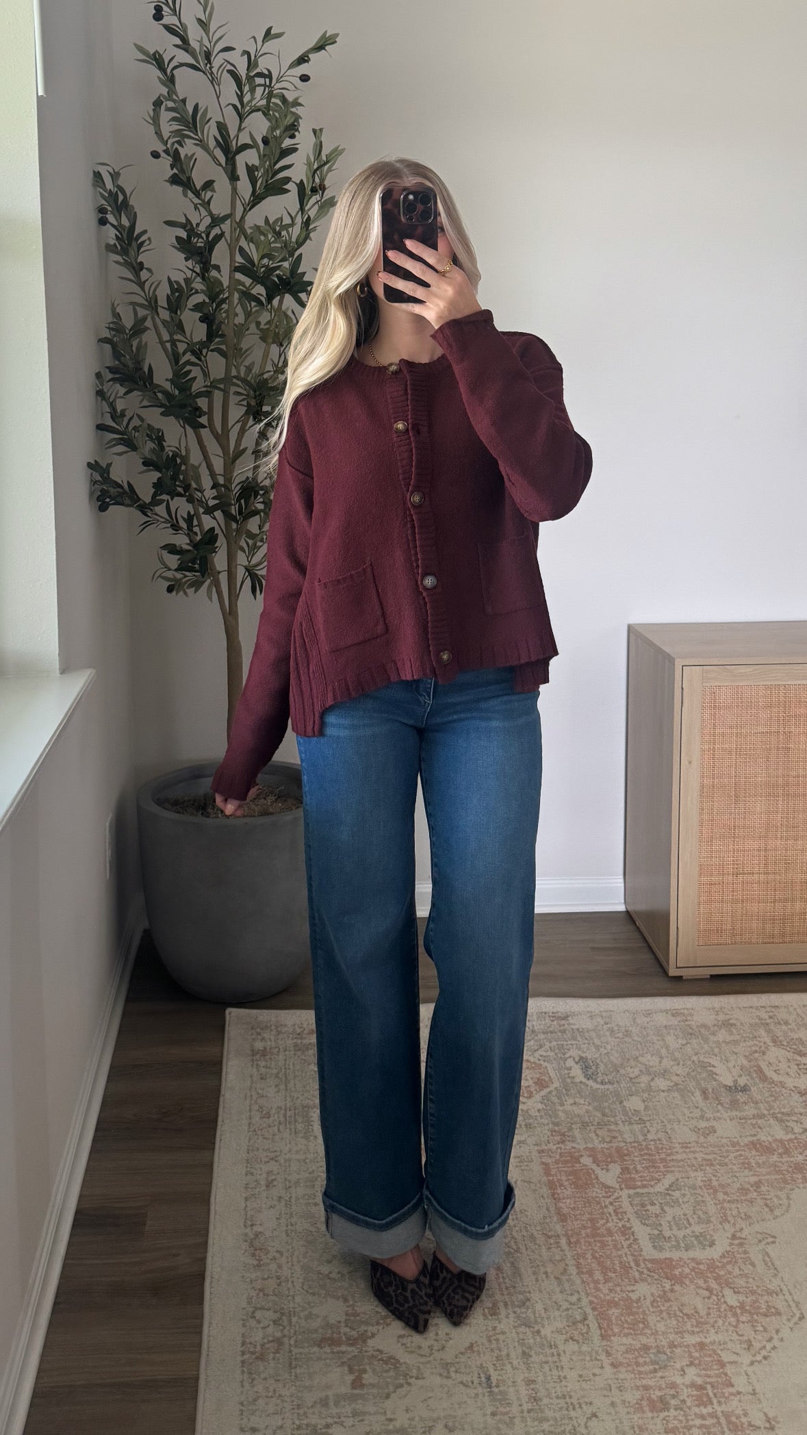 Sophia Cardigan / Wine Red