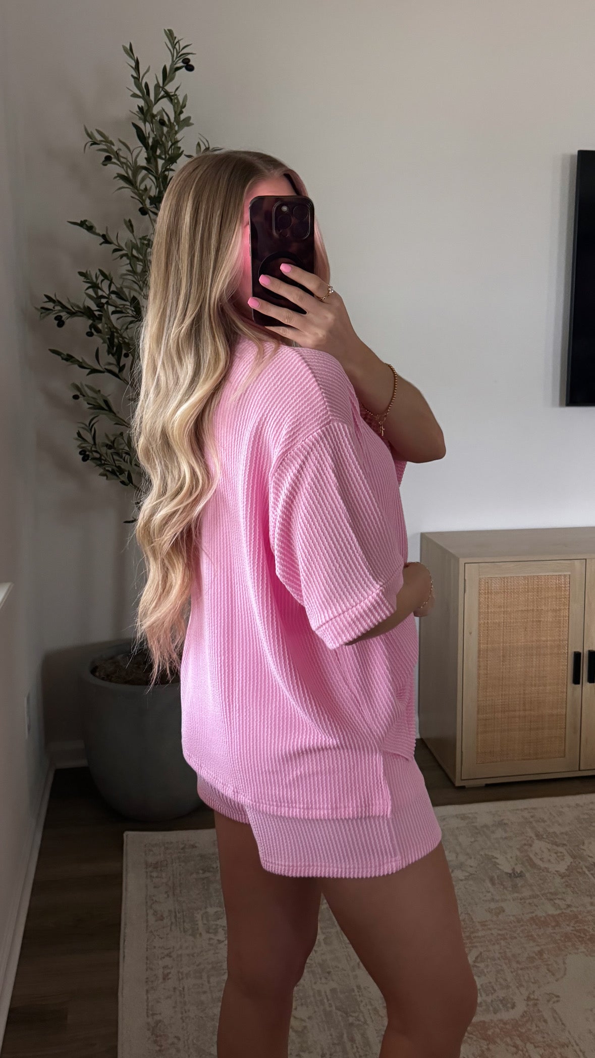 Ribbed Lounge Set / Pink