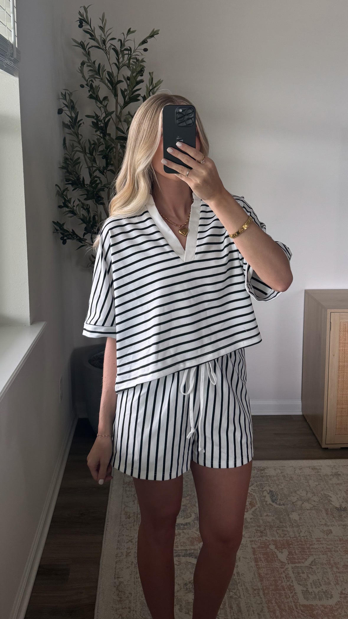 Ivy Striped Set / Off White