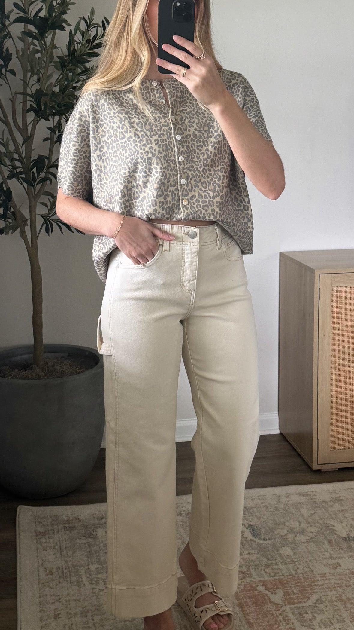 Comfort Wide Leg Denim / Cream
