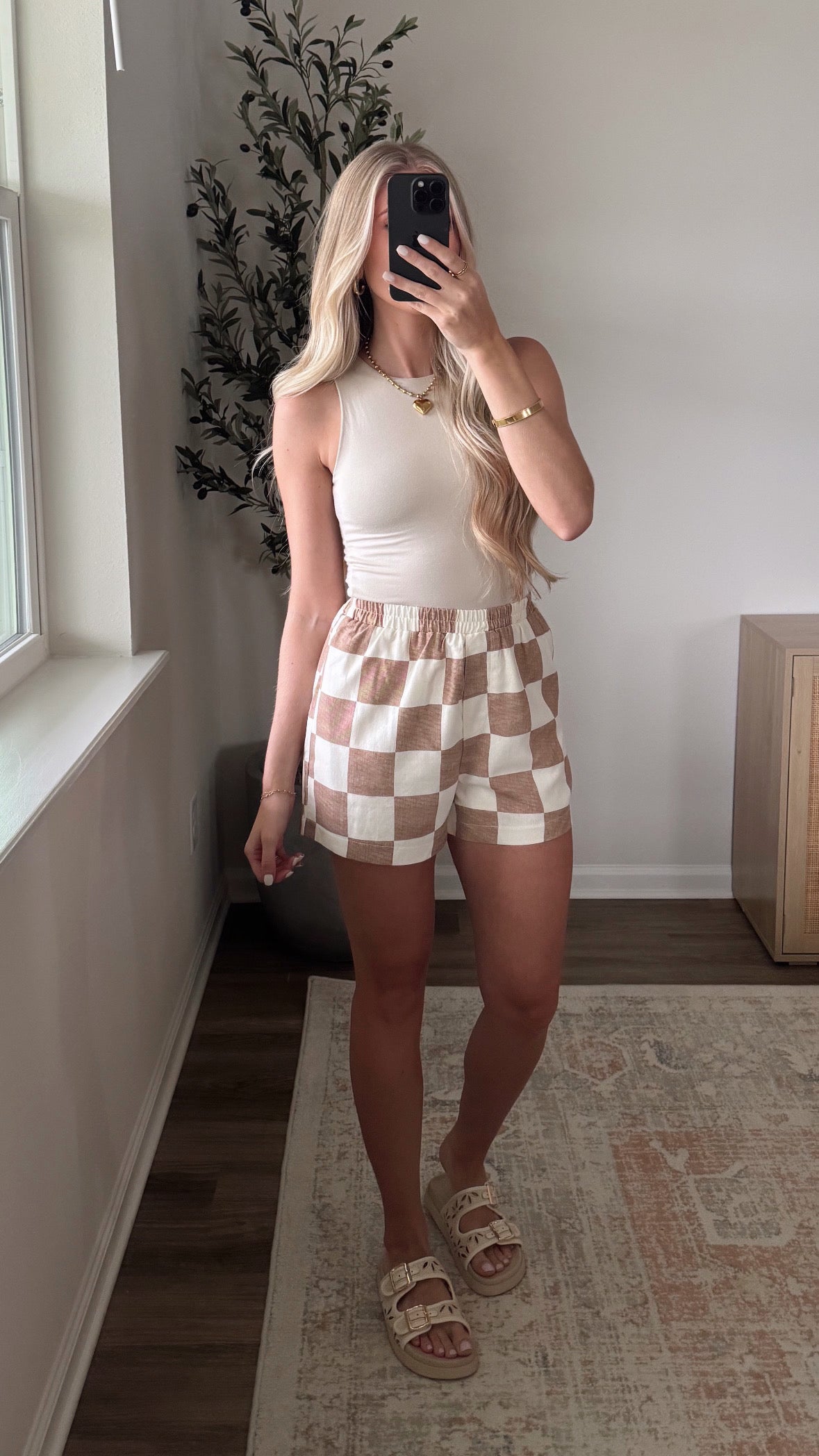 Checkered Shorts / Brown