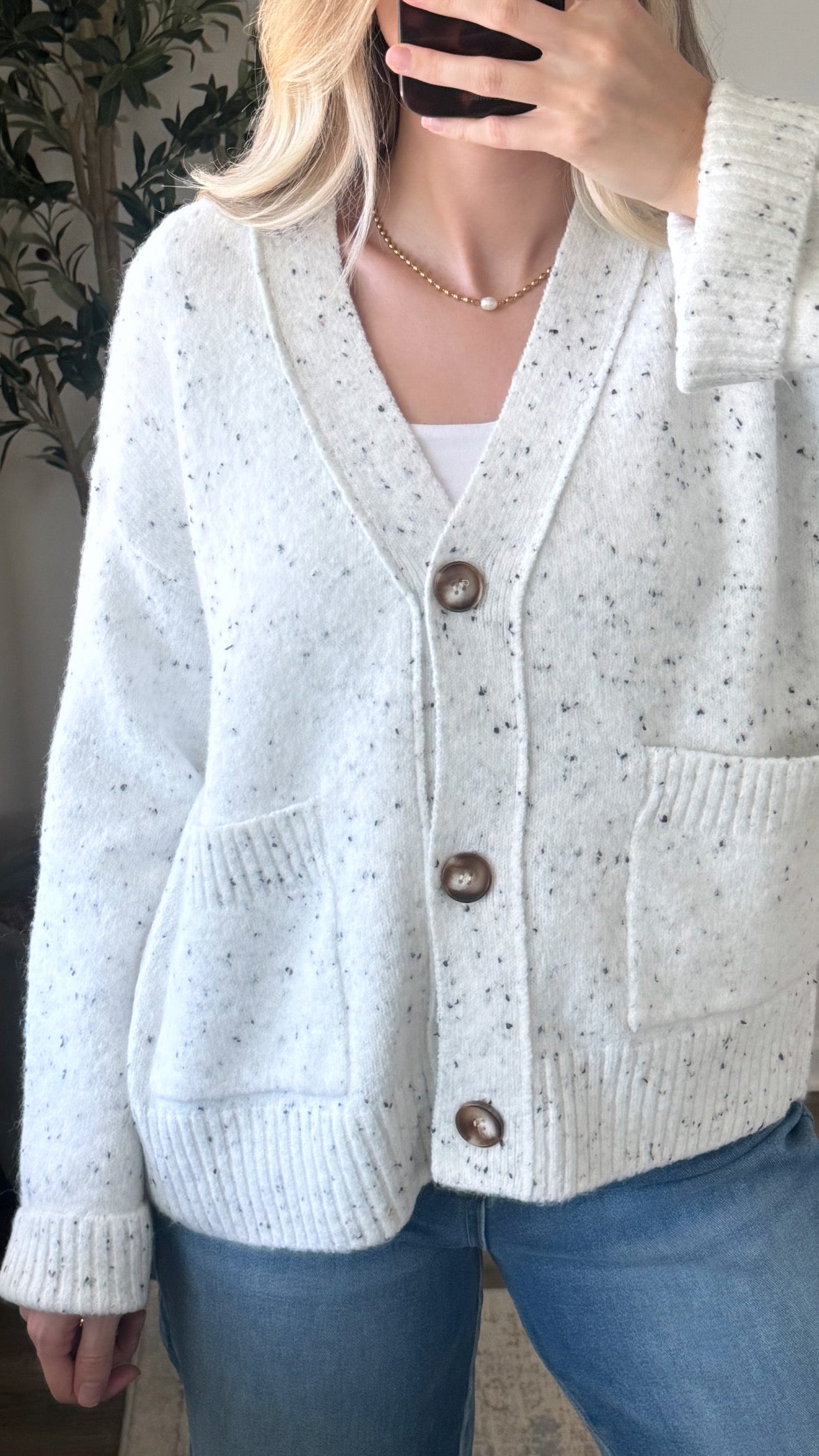 Speckled Cardigan / Ivory