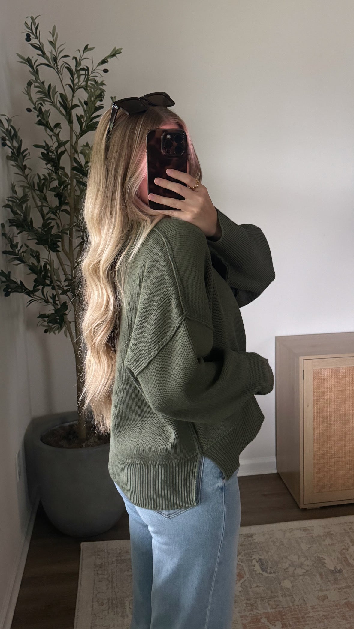 Cropped Essential Knit / Olive