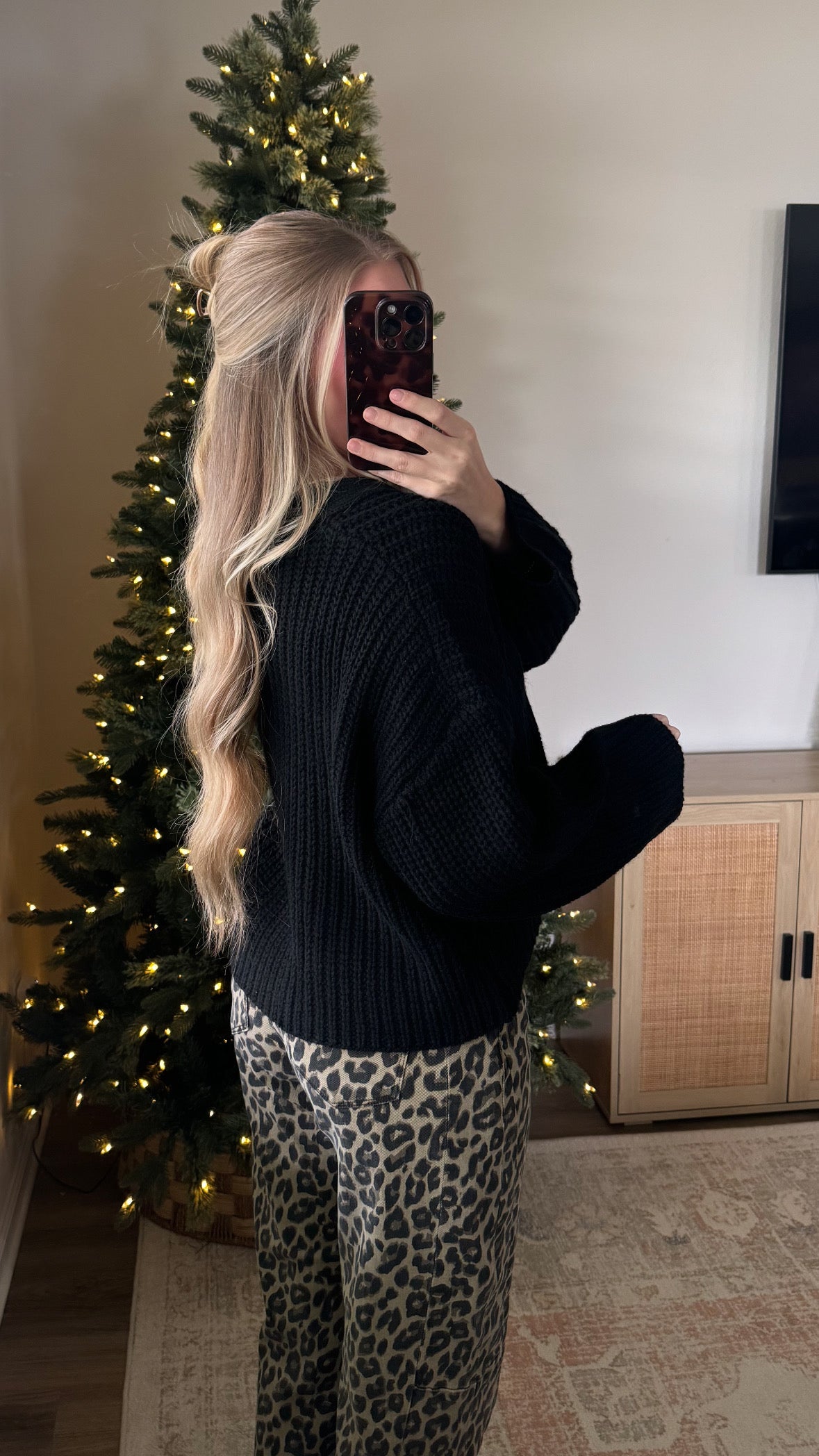 Cropped Cardigan / Black