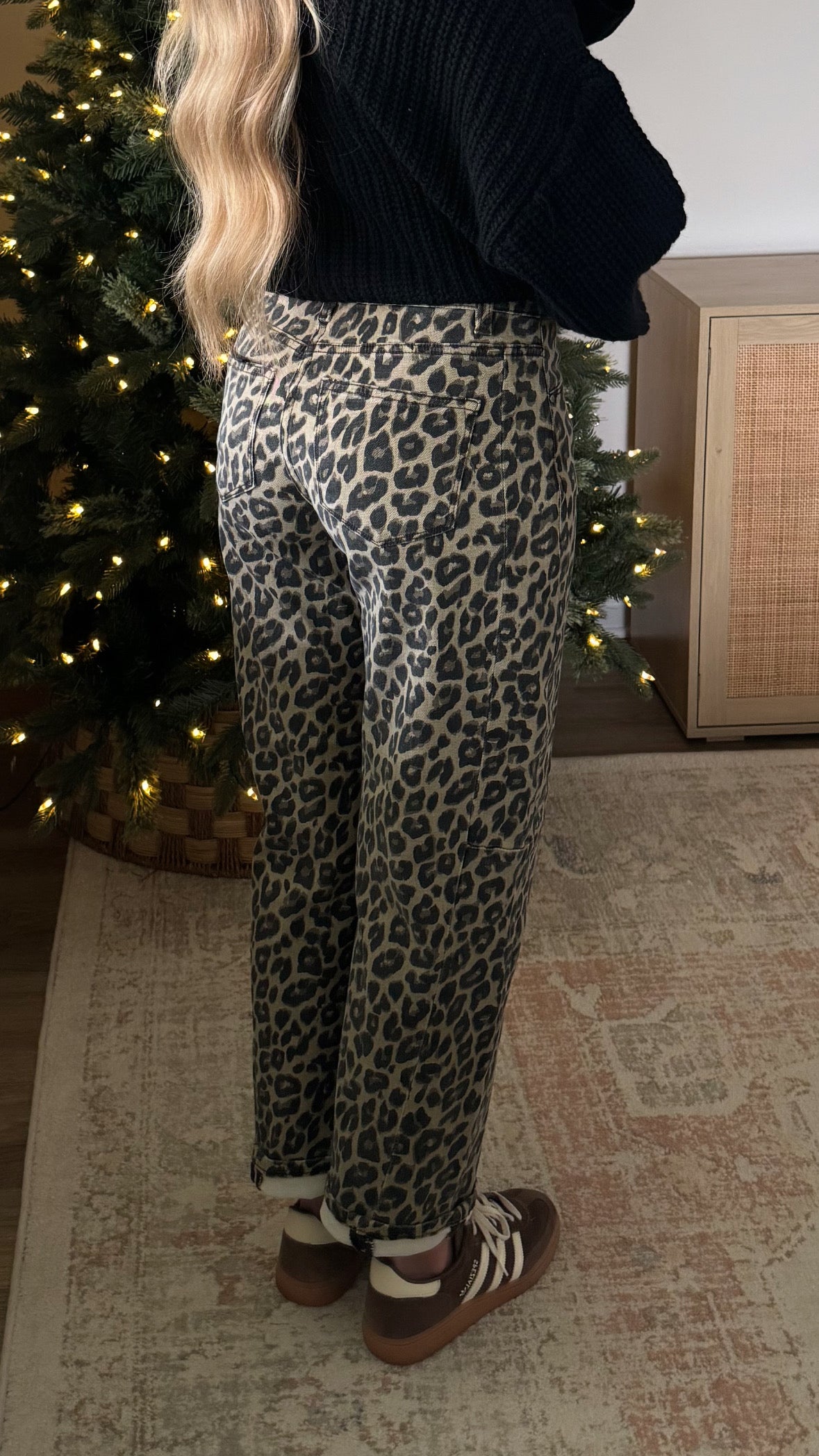 Leopard Barrel Denim