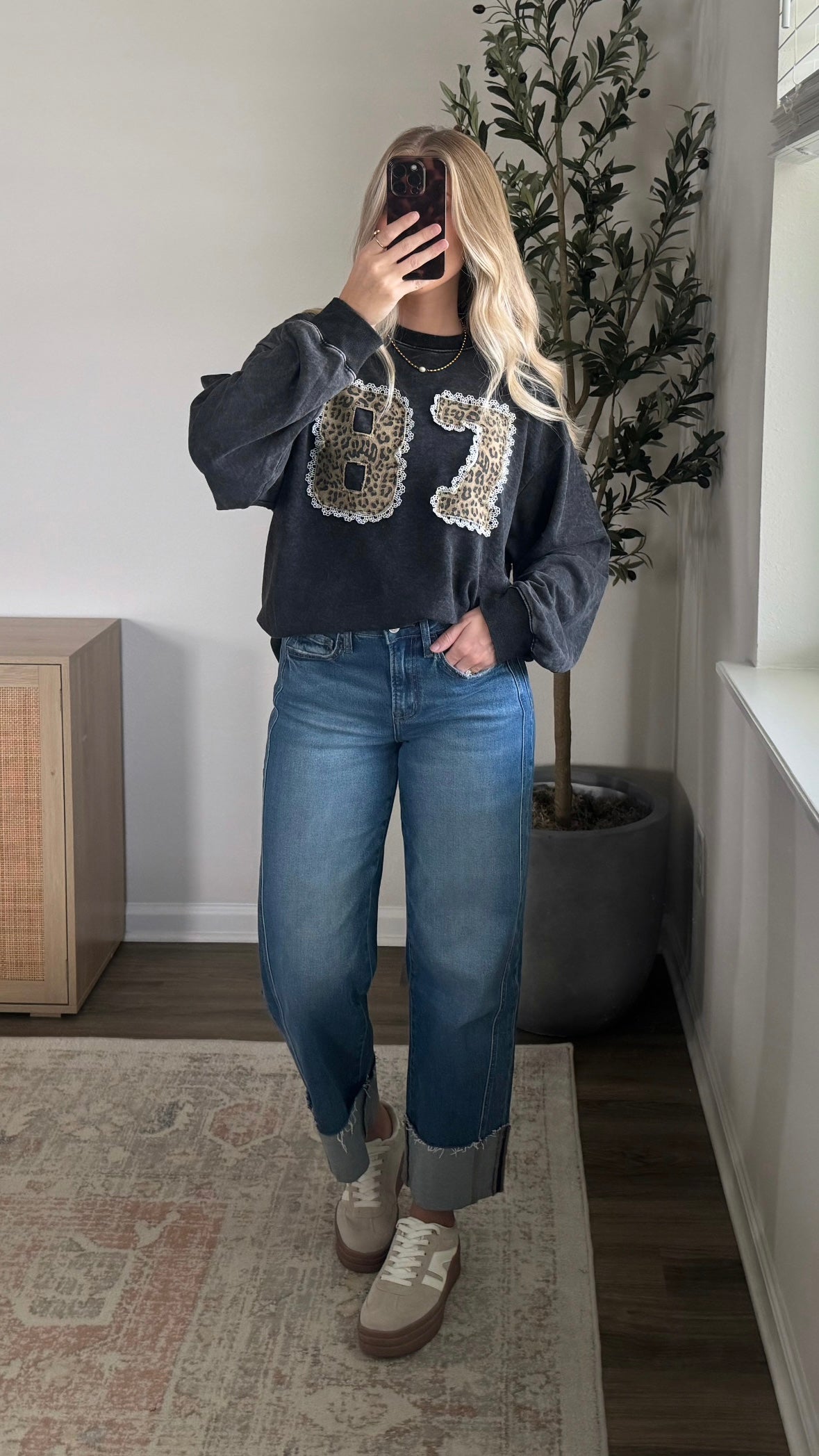 87 Leopard Patch Sweatshirt