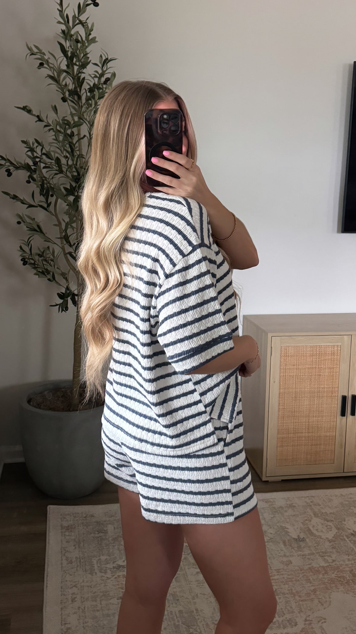 Willow Striped Shorts Set / Blue