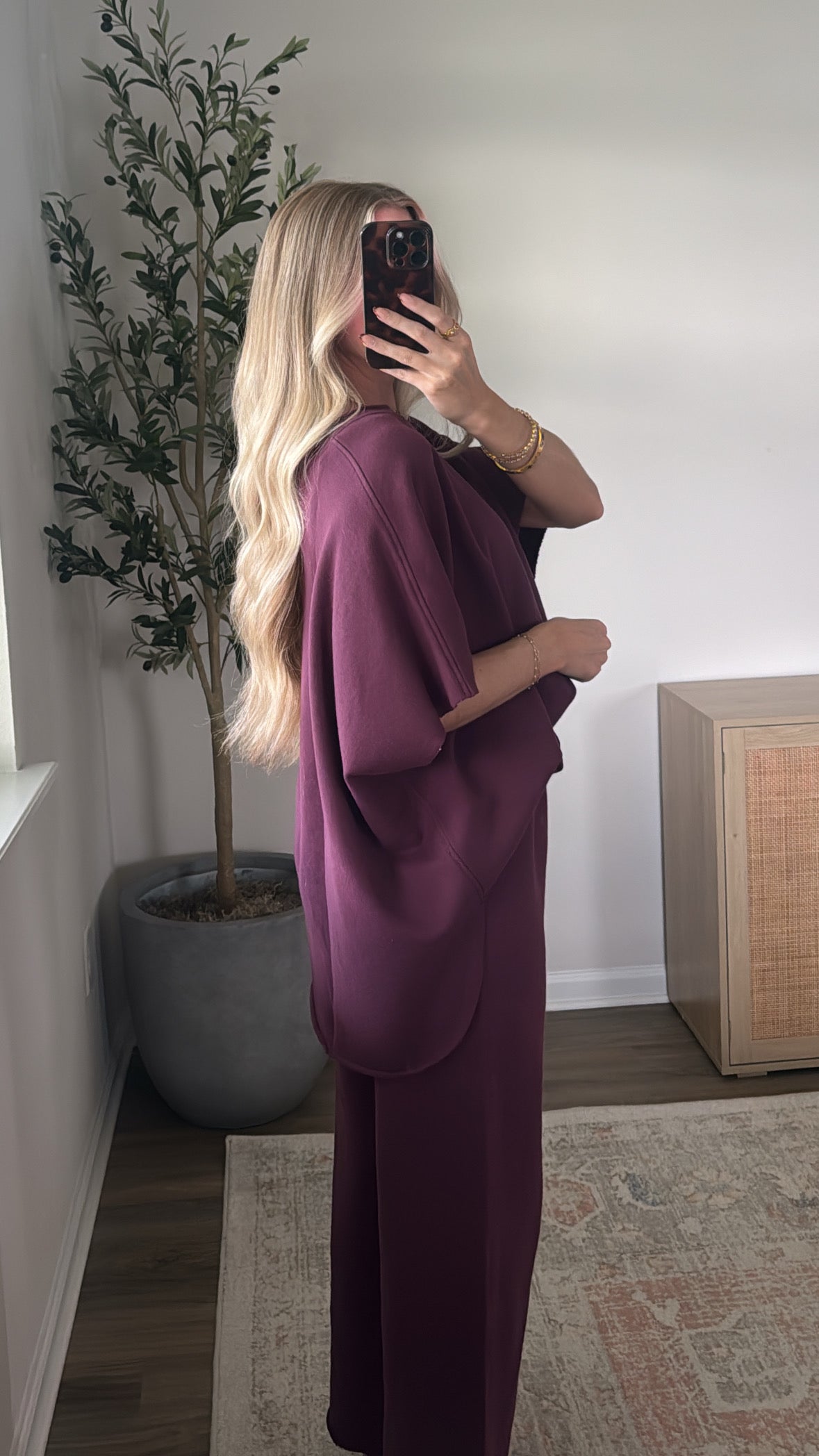 Amelia Oversized Top / Dark Plum