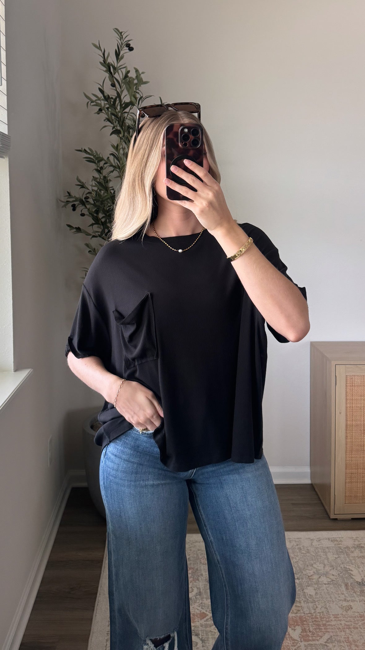 Slouchy Pocket Tee / Black