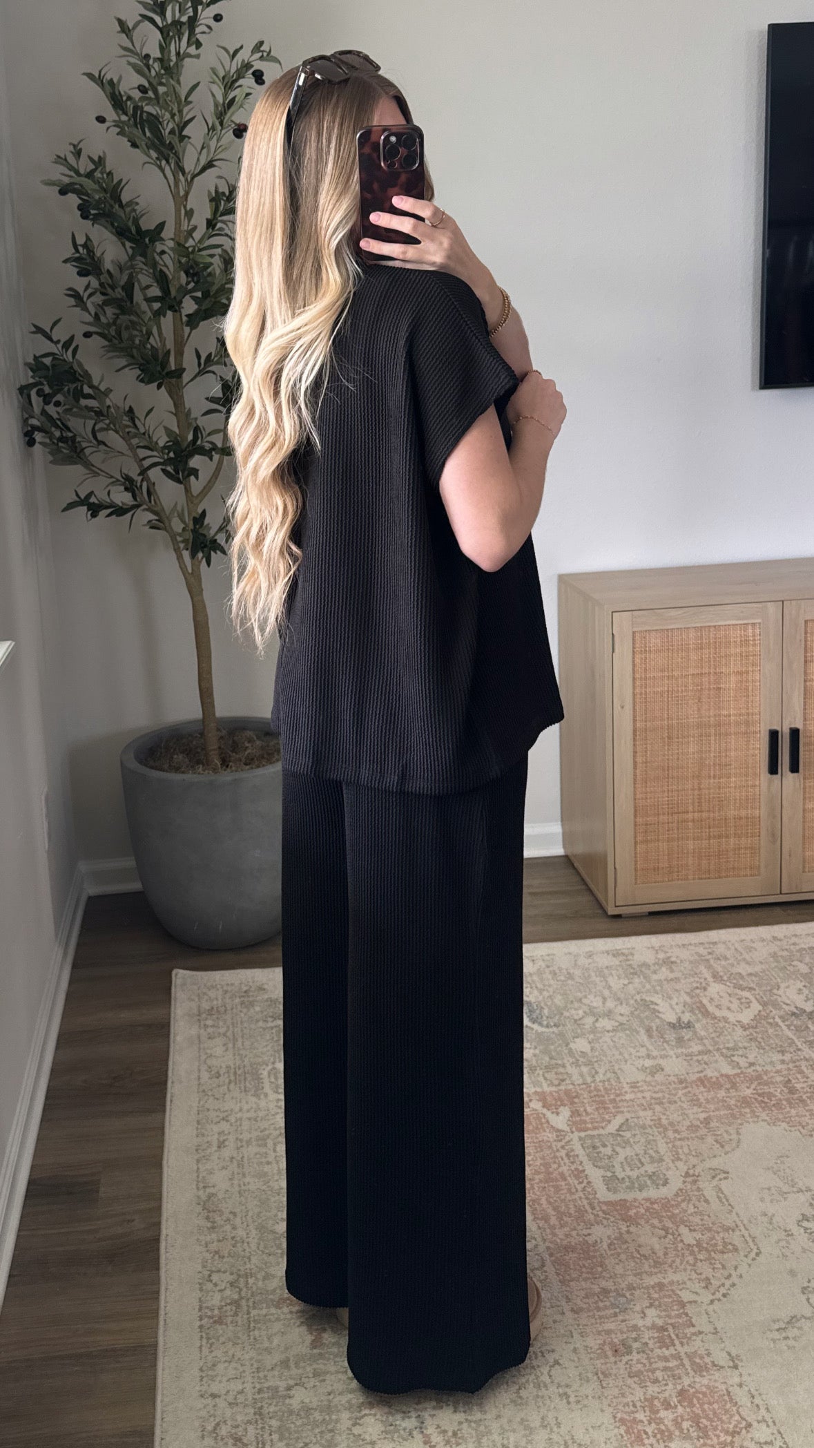 Ribbed Mockneck Set / Black