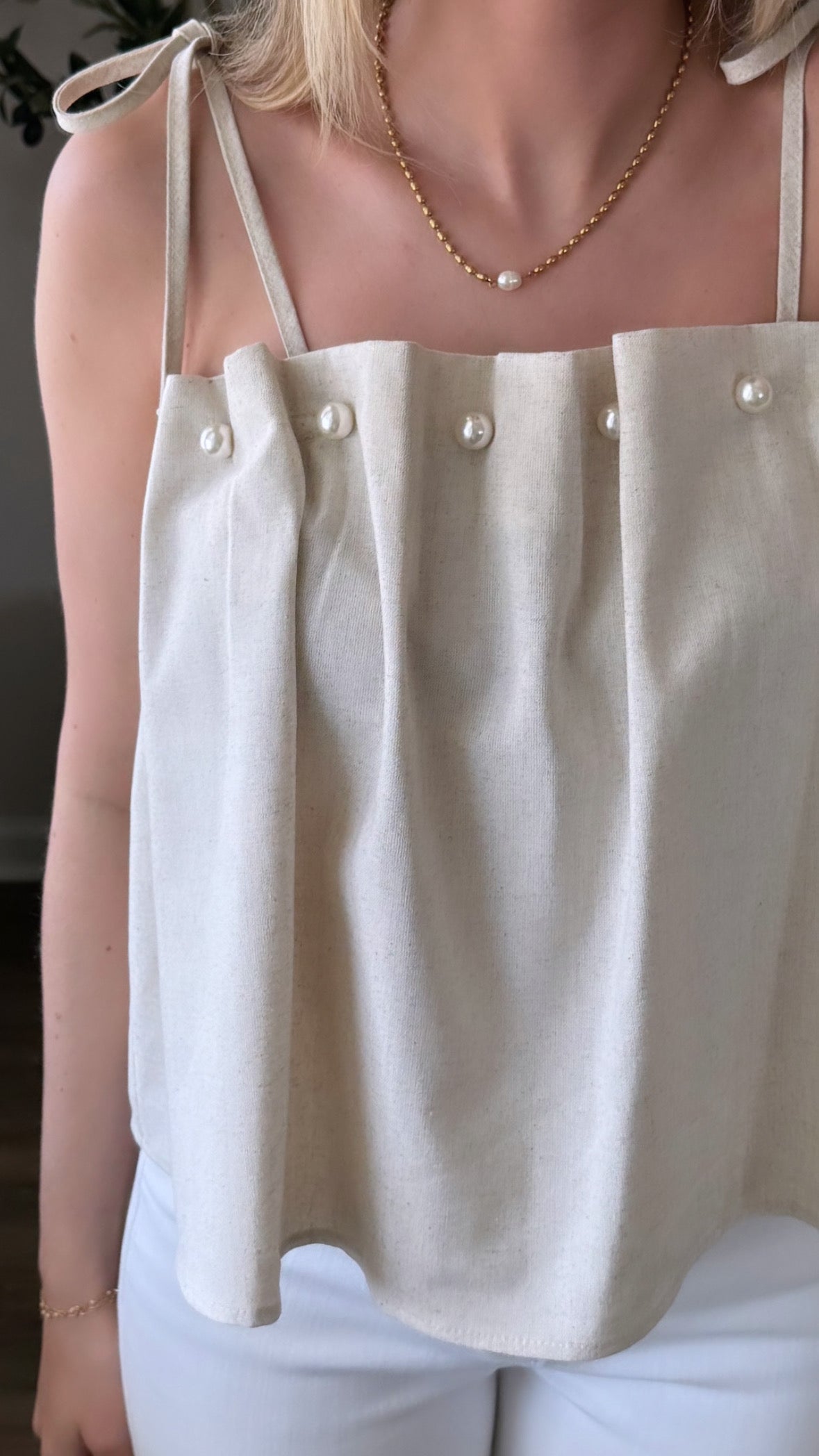 Pearl Linen Top