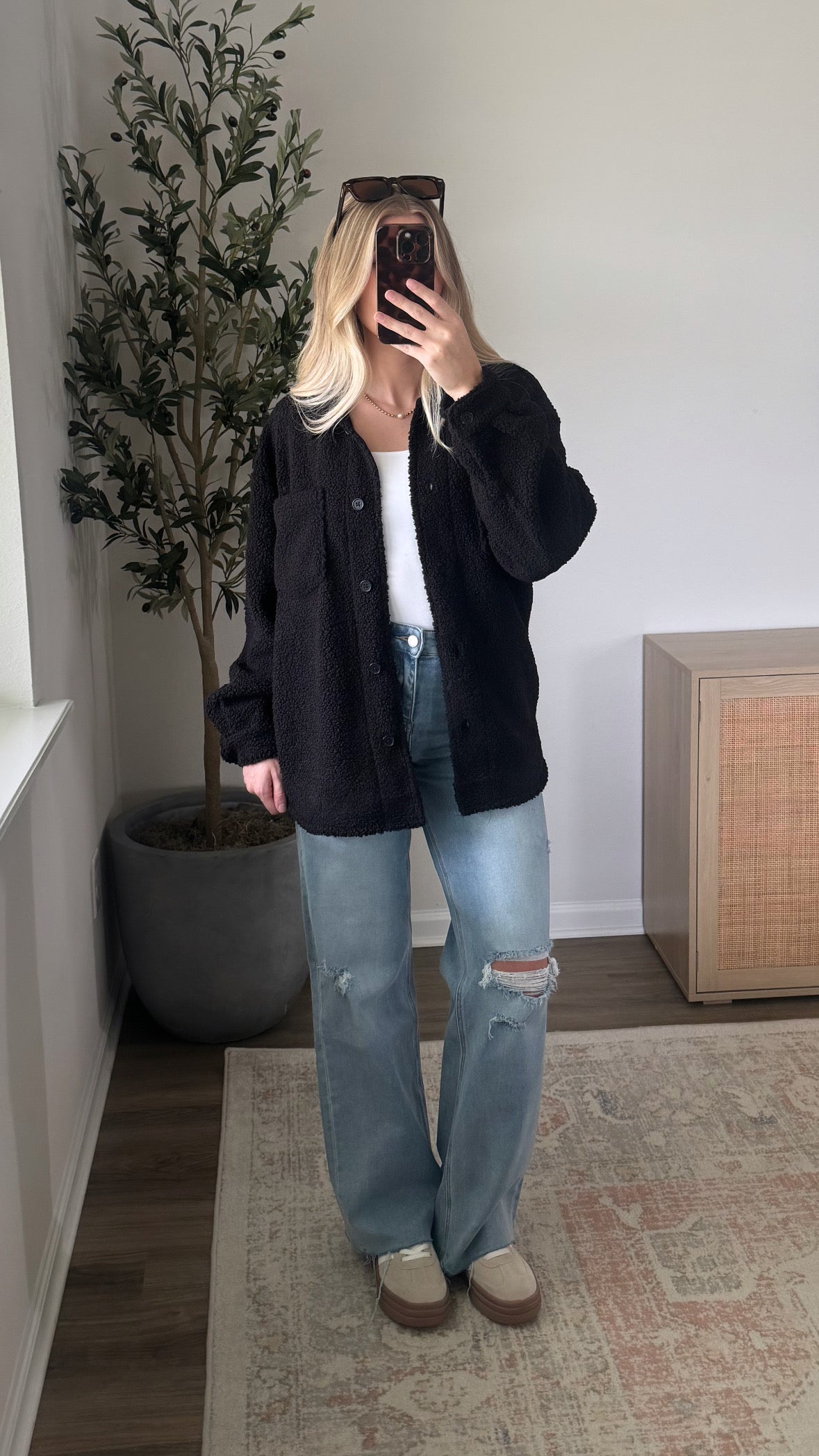 Autumn Sherpa Shacket / Black