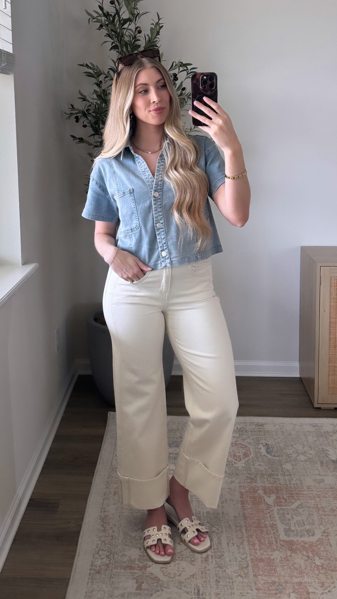 Emerson Cuffed Denim / Cream