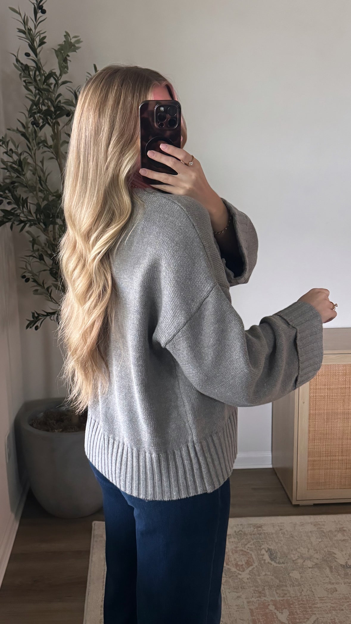 Grace Cuffed Sweater / Grey