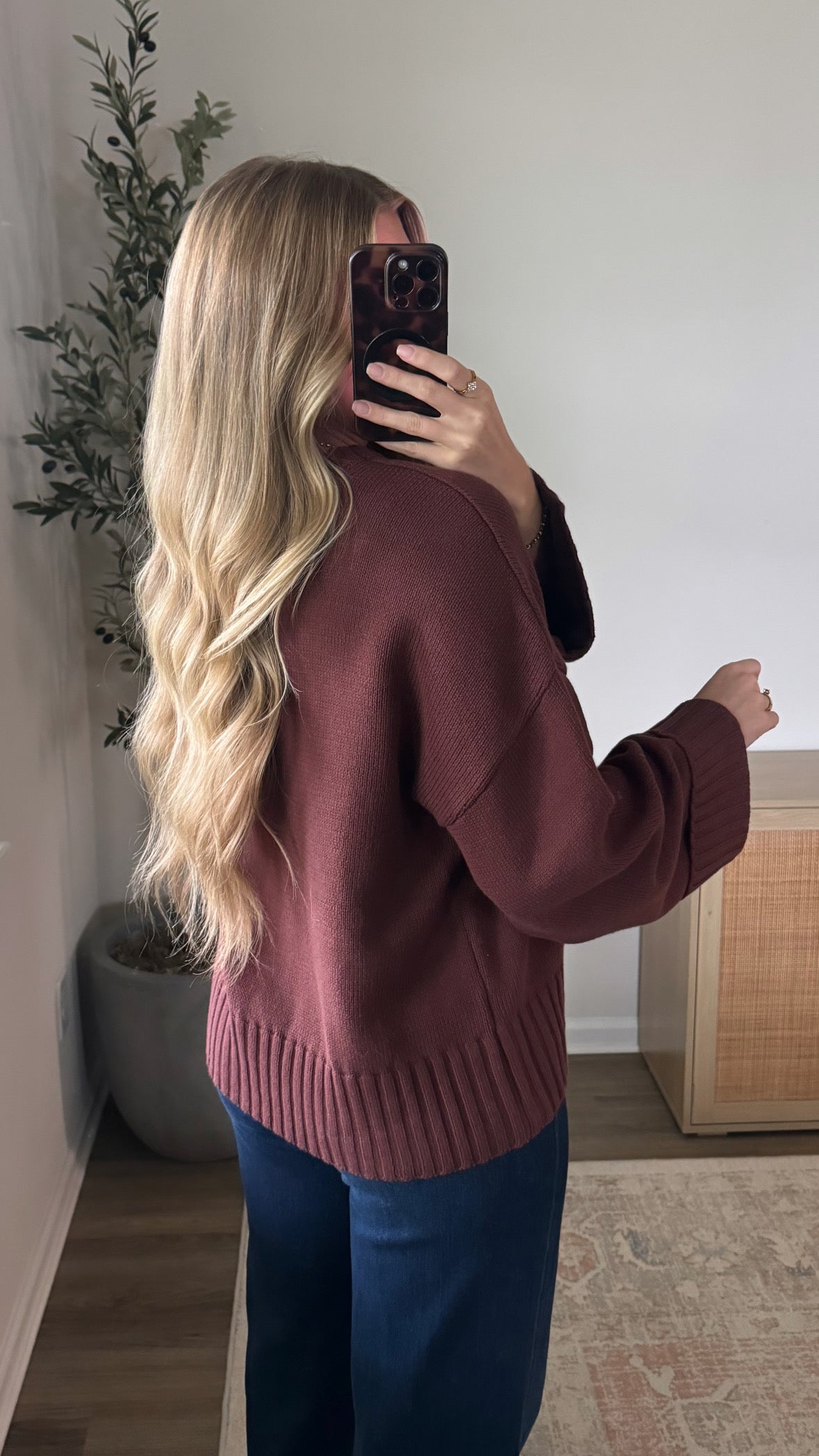 Grace Cuffed Sweater / Brown