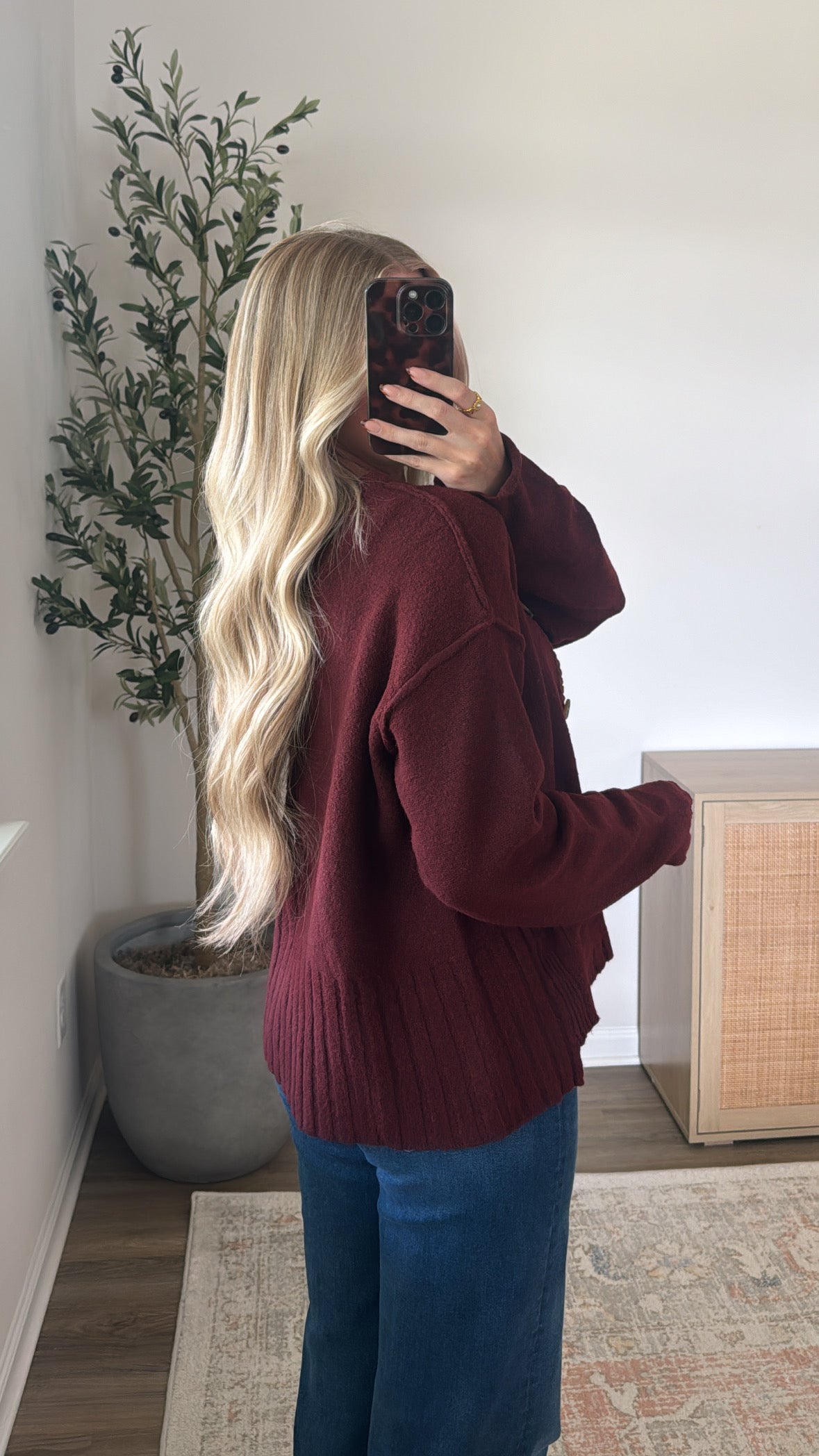 Sophia Cardigan / Wine Red
