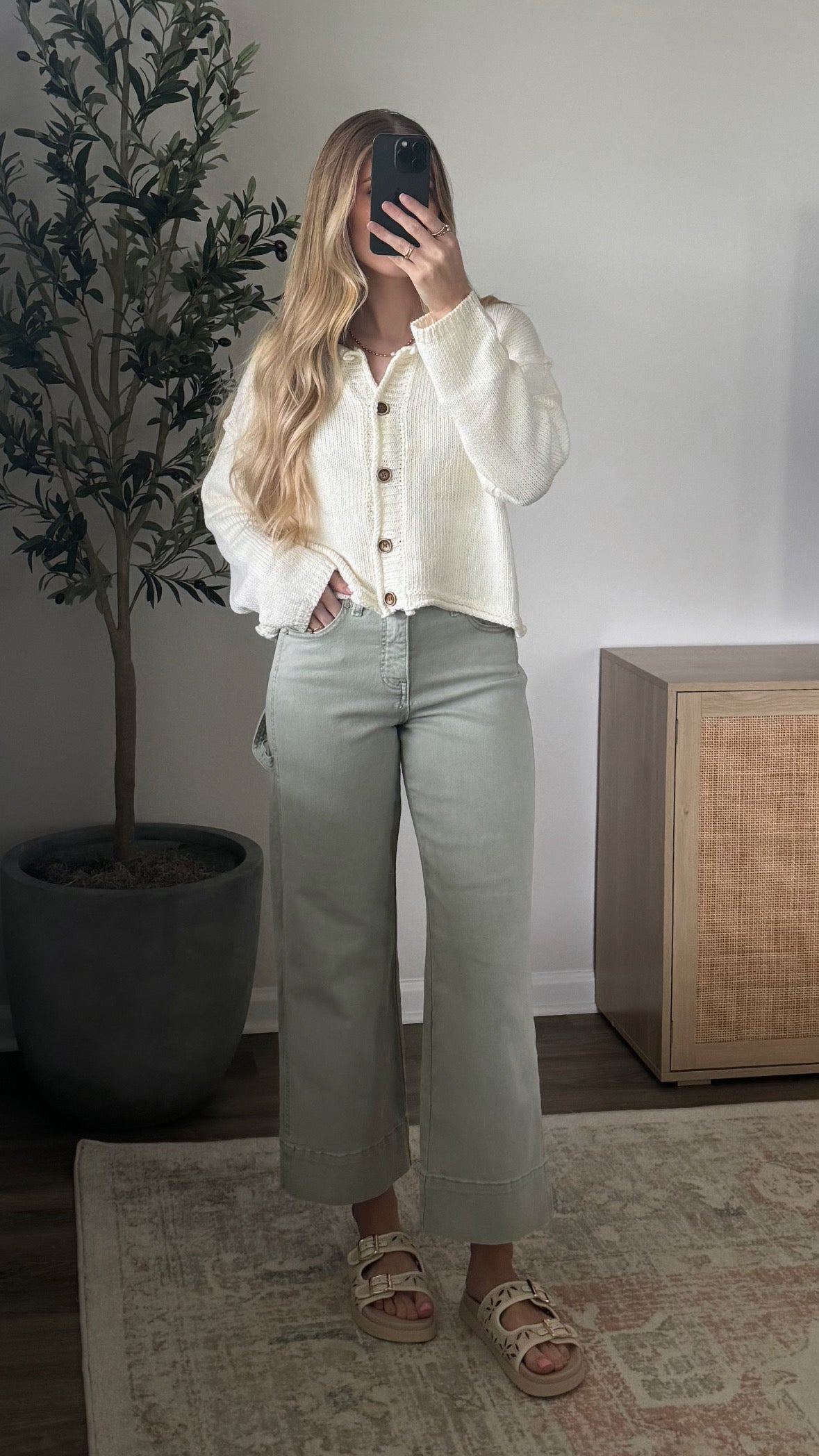 Comfort Wide Leg Denim / Sage