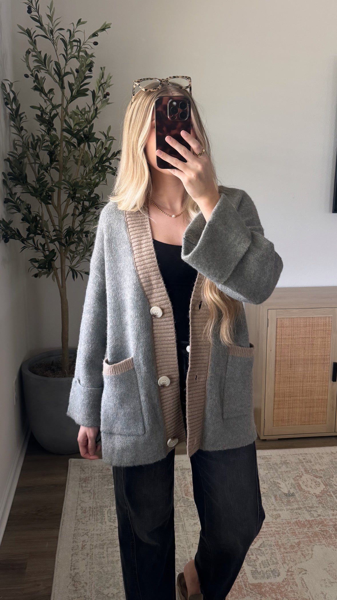 Heather Oversized Cardigan / Grey