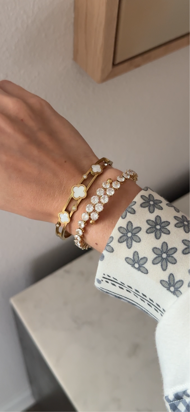Rhinestone Bracelet / 18K Gold